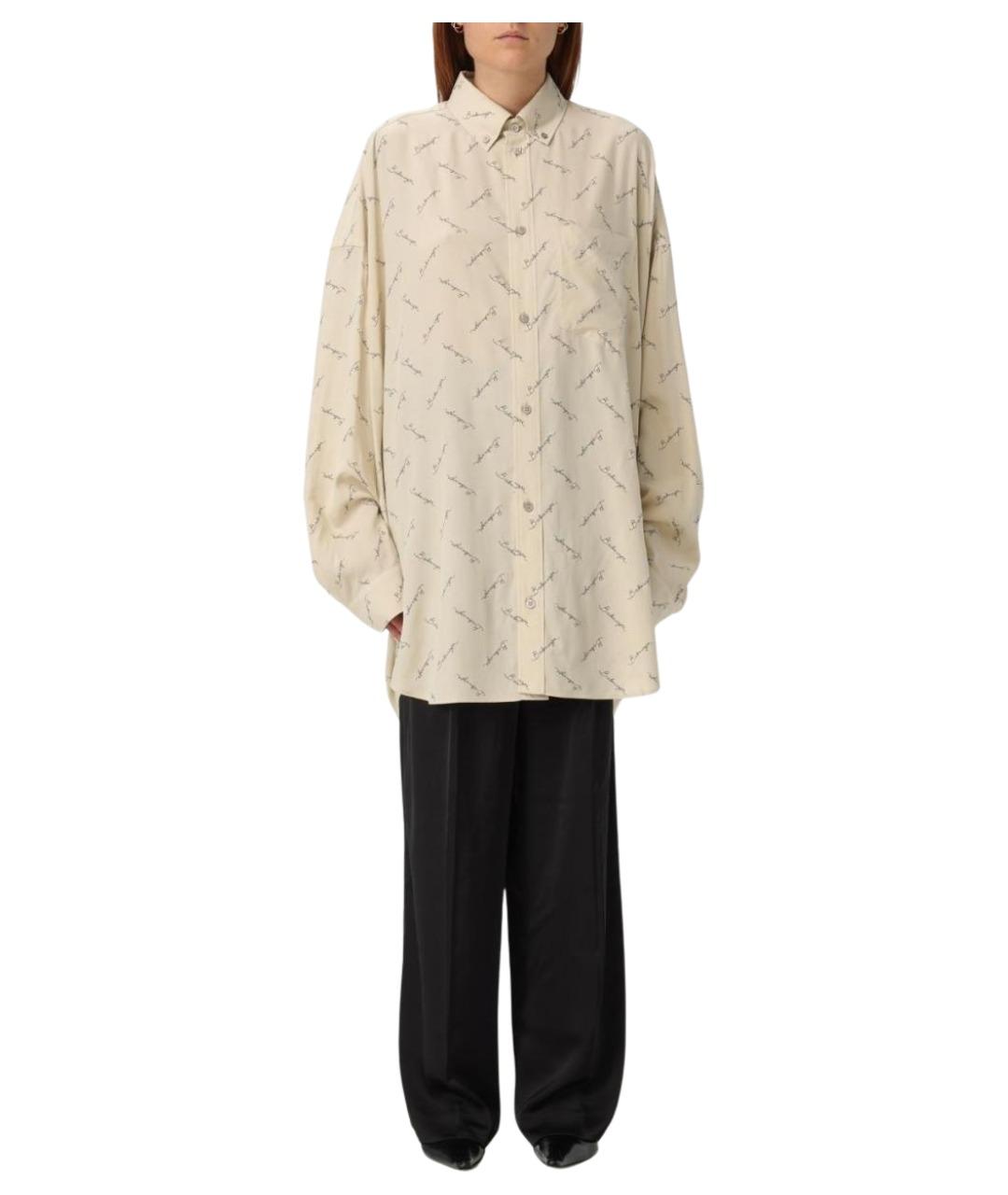BALENCIAGA Бежевая вискозная рубашка, фото 1