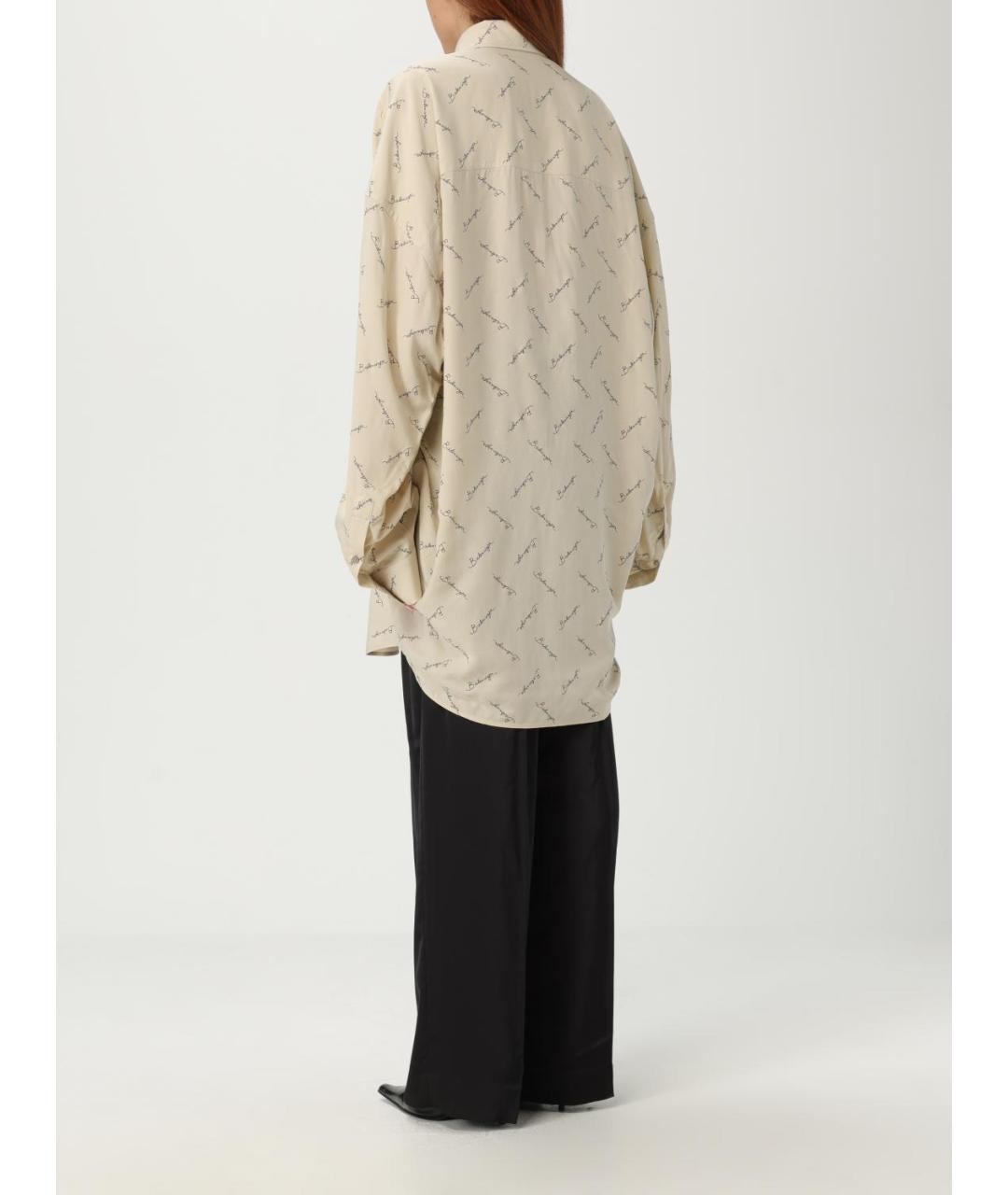 BALENCIAGA Бежевая вискозная рубашка, фото 3