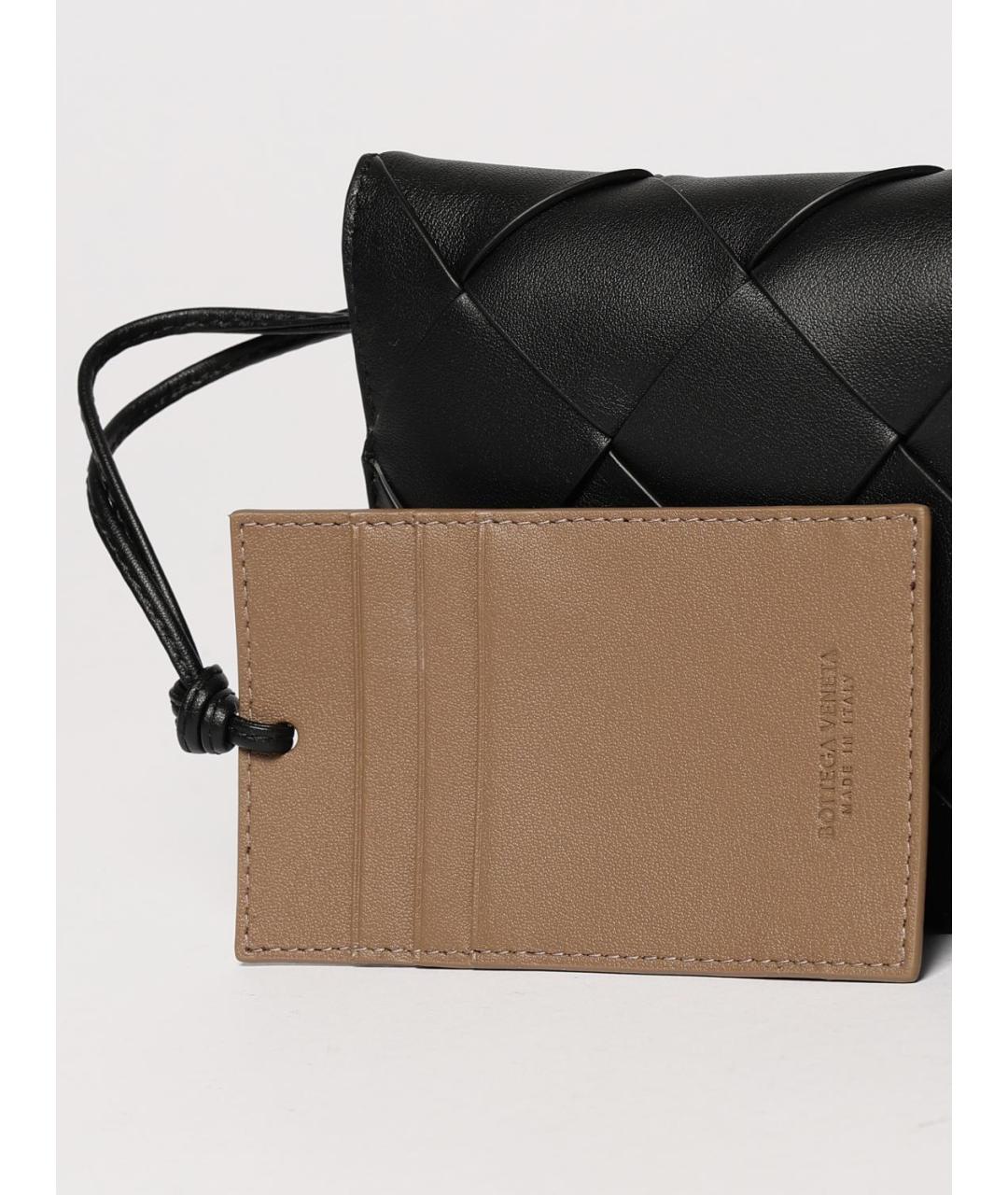 BOTTEGA VENETA Черный кожаный кошелек, фото 4
