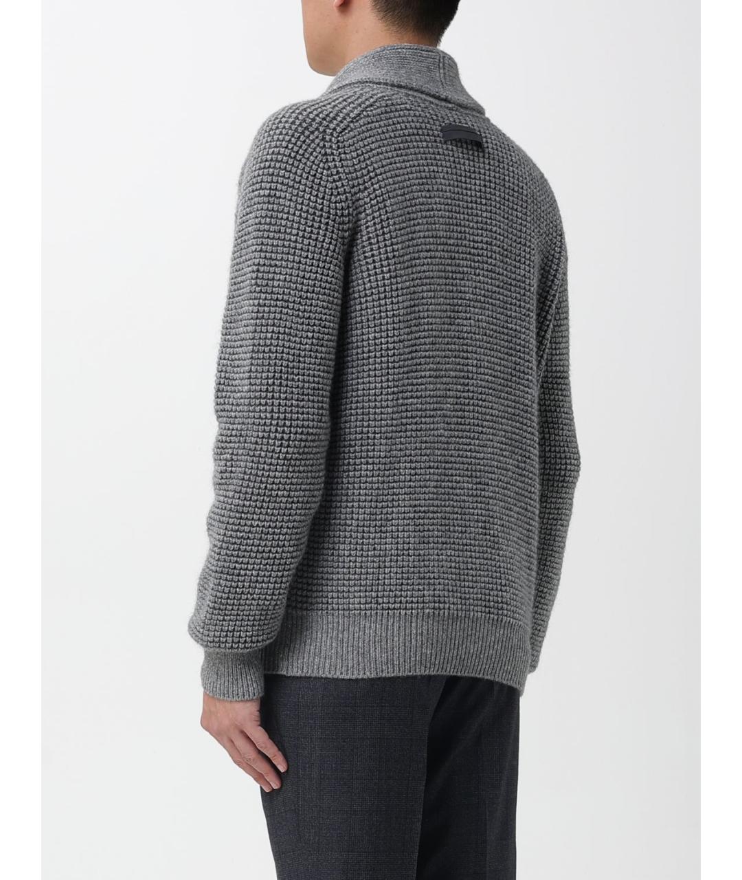 ZEGNA Серый кашемировый кардиган, фото 3