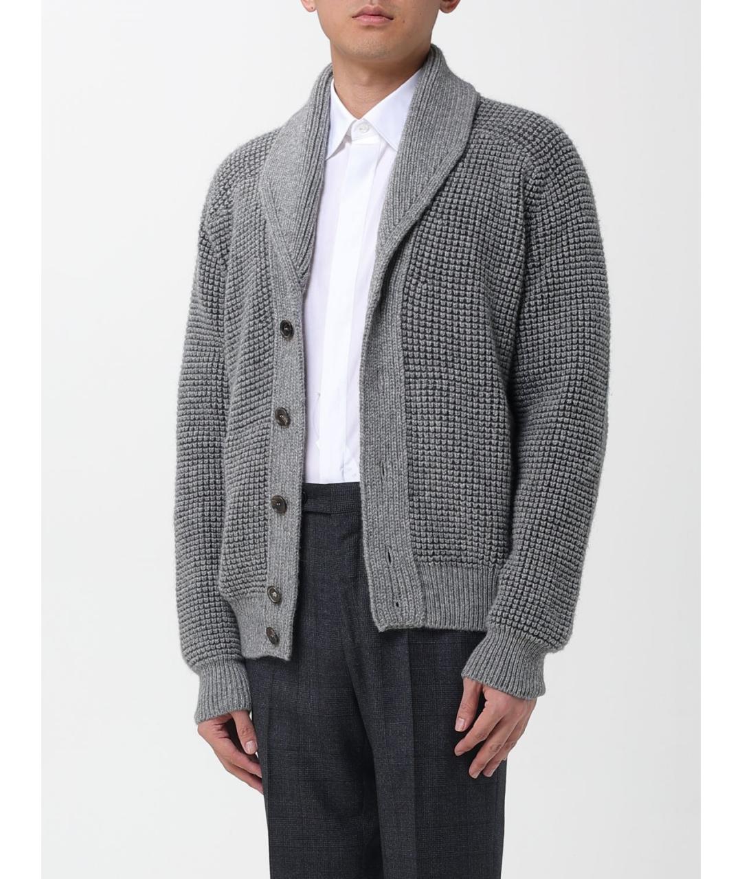 ZEGNA Серый кашемировый кардиган, фото 4