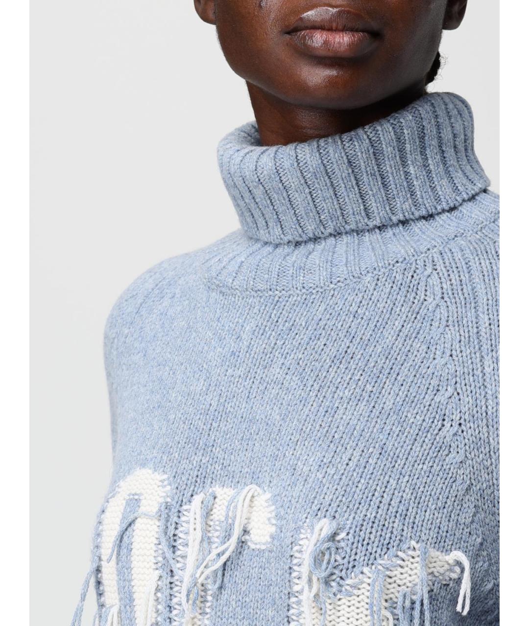 ZADIG & VOLTAIRE Голубой шерстяной джемпер / свитер, фото 4