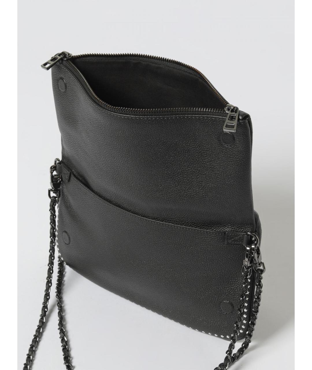 ZADIG & VOLTAIRE Черная кожаная сумка через плечо, фото 3