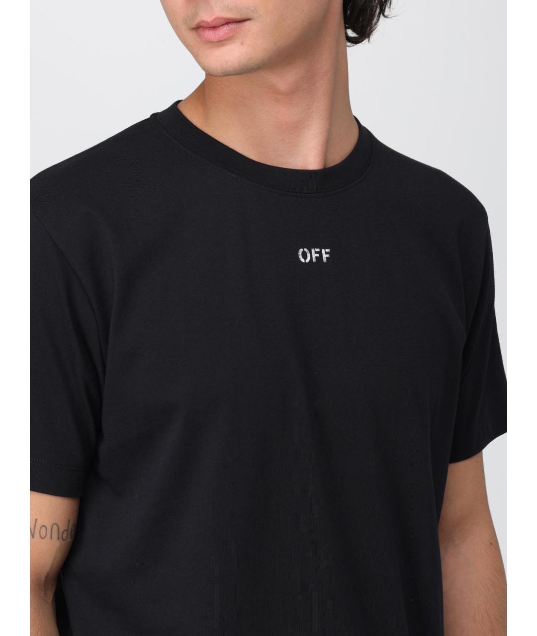 OFF-WHITE Черная хлопковая футболка, фото 6