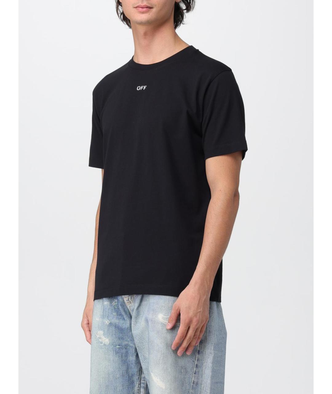 OFF-WHITE Черная хлопковая футболка, фото 5