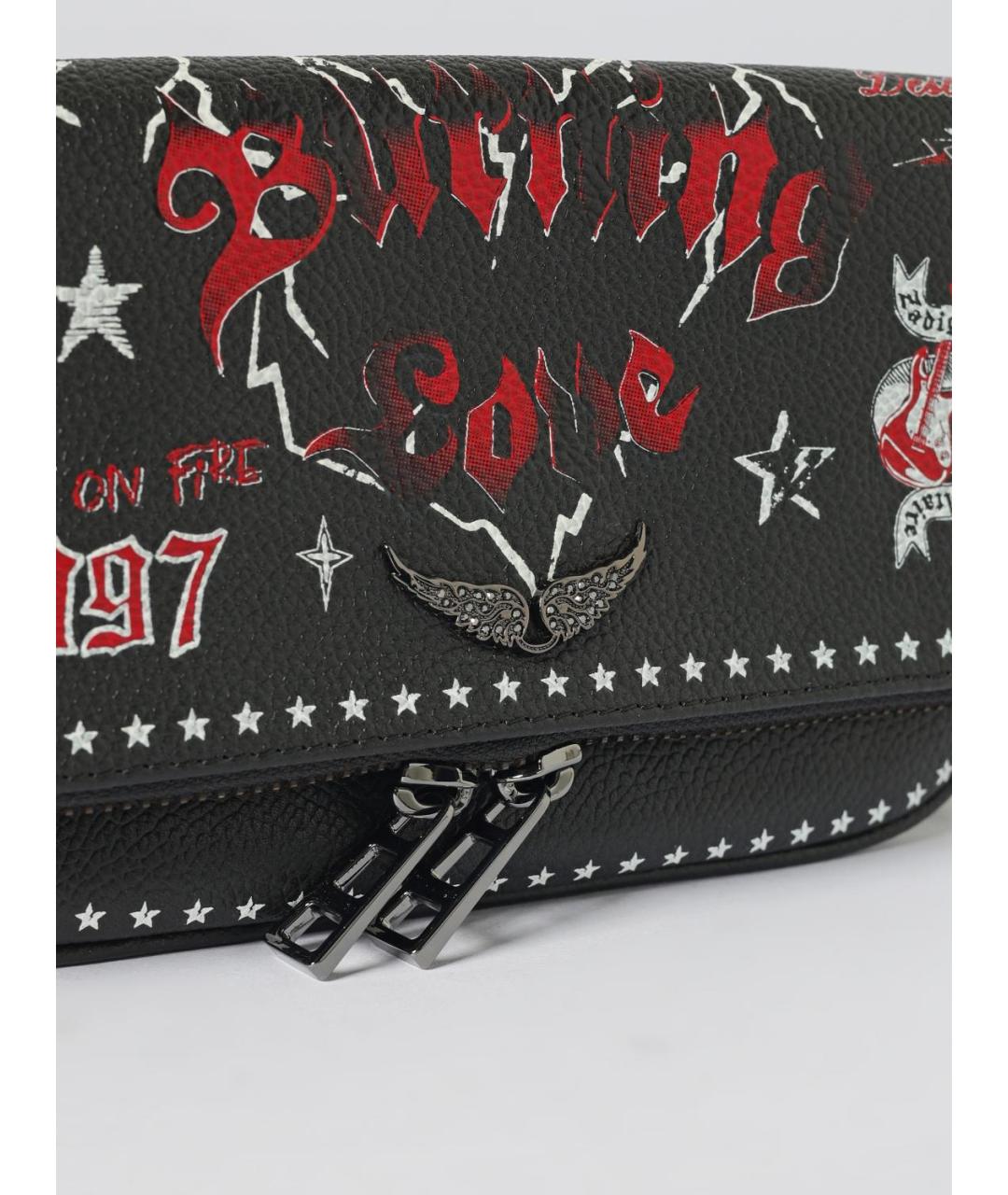 ZADIG & VOLTAIRE Черная кожаная сумка через плечо, фото 3