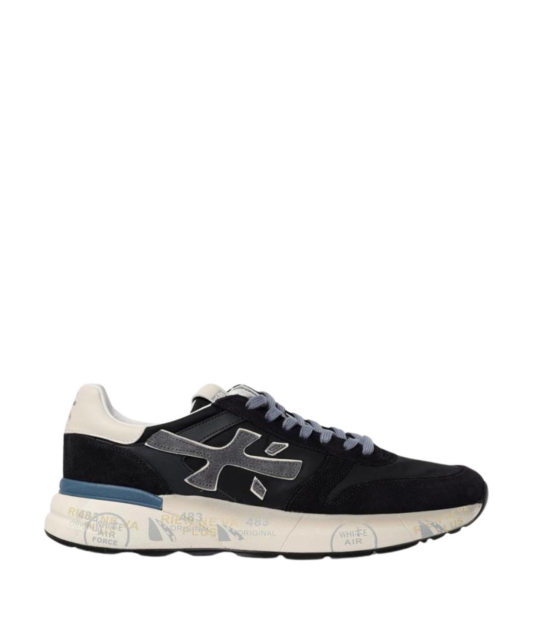 PREMIATA Синие кожаные низкие кроссовки / кеды, фото 1