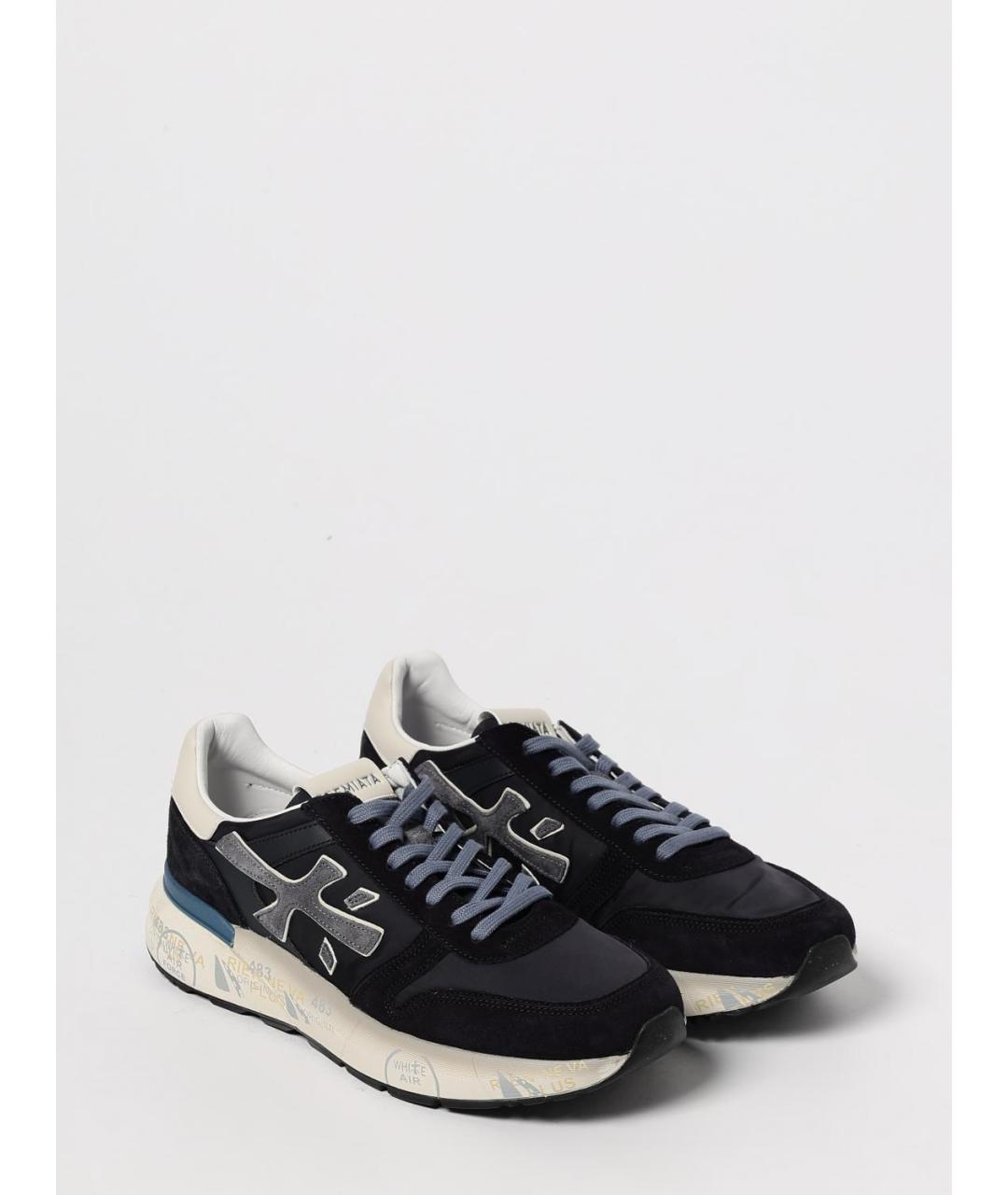 PREMIATA Синие кожаные низкие кроссовки / кеды, фото 2