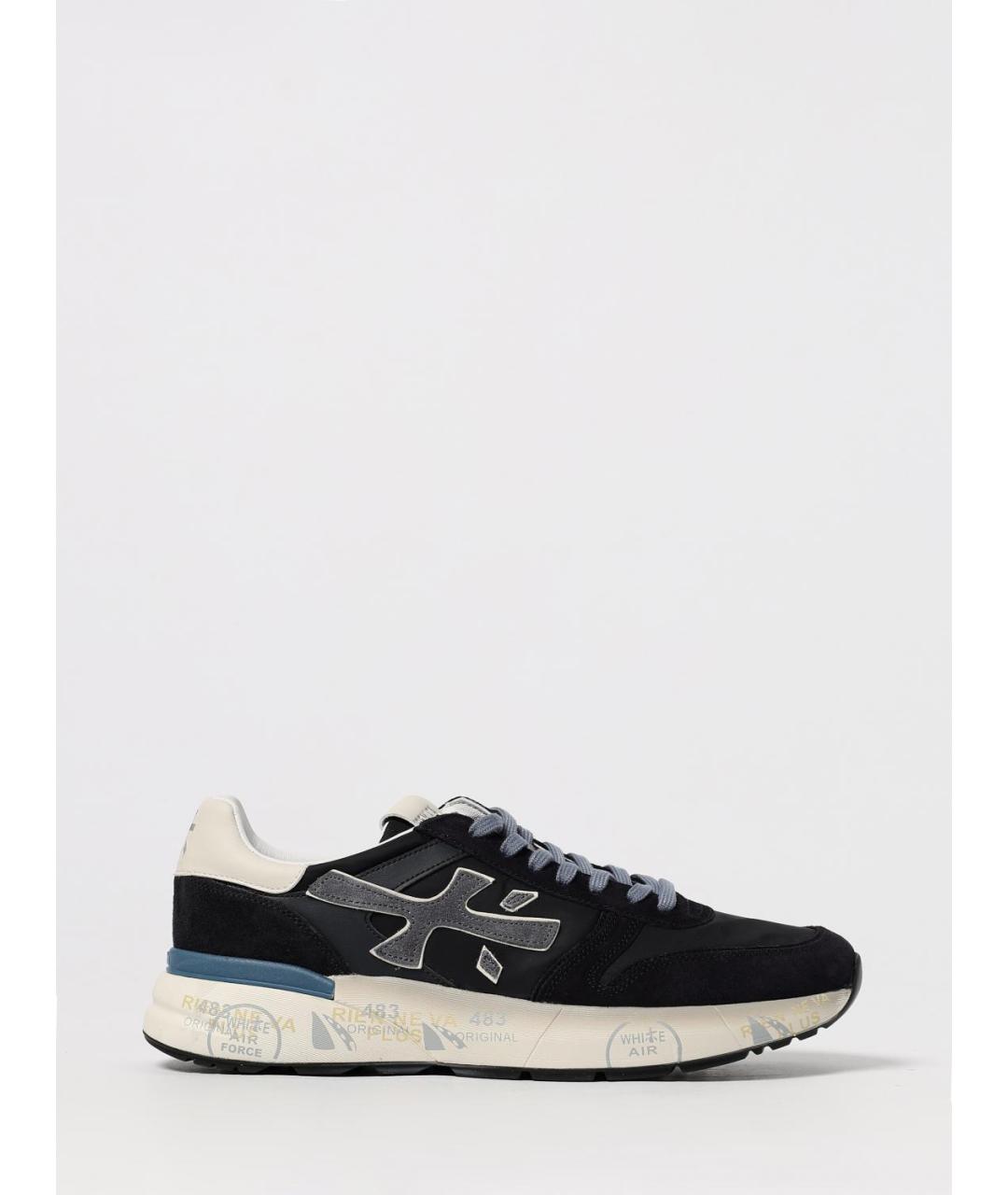 PREMIATA Синие кожаные низкие кроссовки / кеды, фото 4