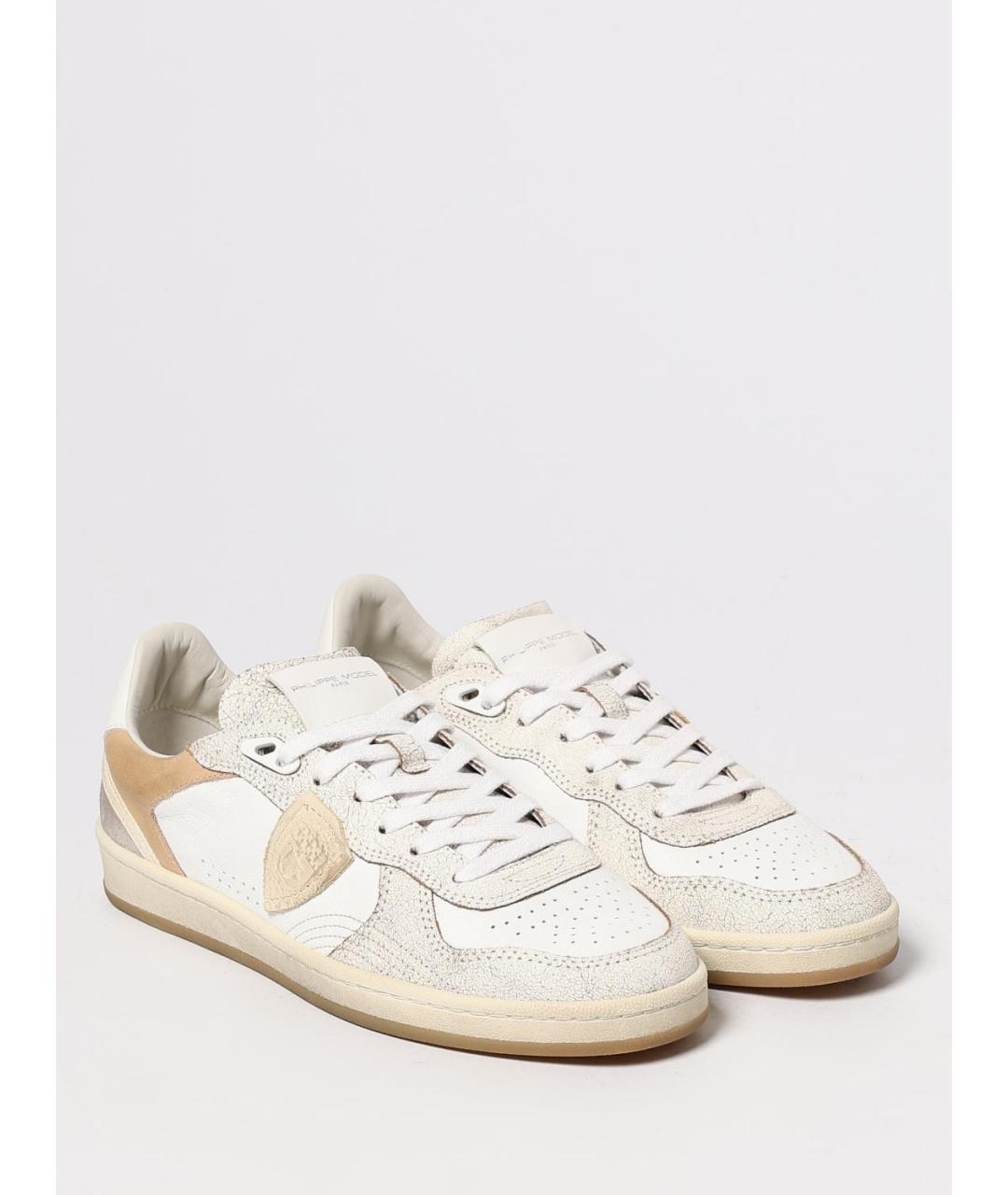 PHILIPPE MODEL Бежевые кожаные кеды, фото 2