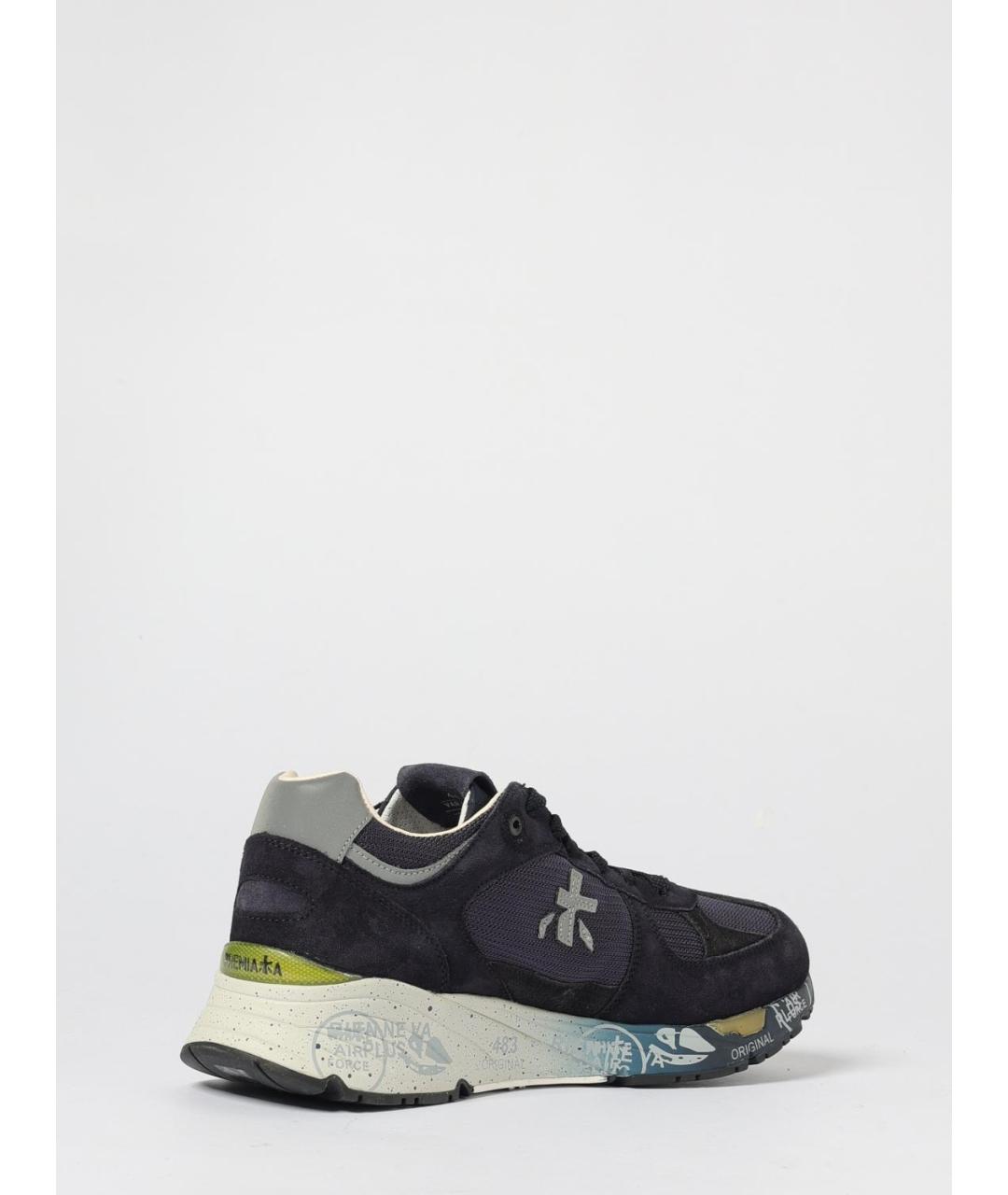 PREMIATA Темно-синие замшевые низкие кроссовки / кеды, фото 3