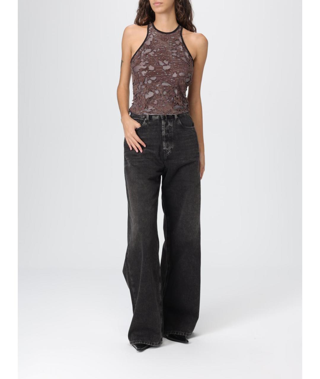 DIESEL Черные хлопковые прямые джинсы, фото 2