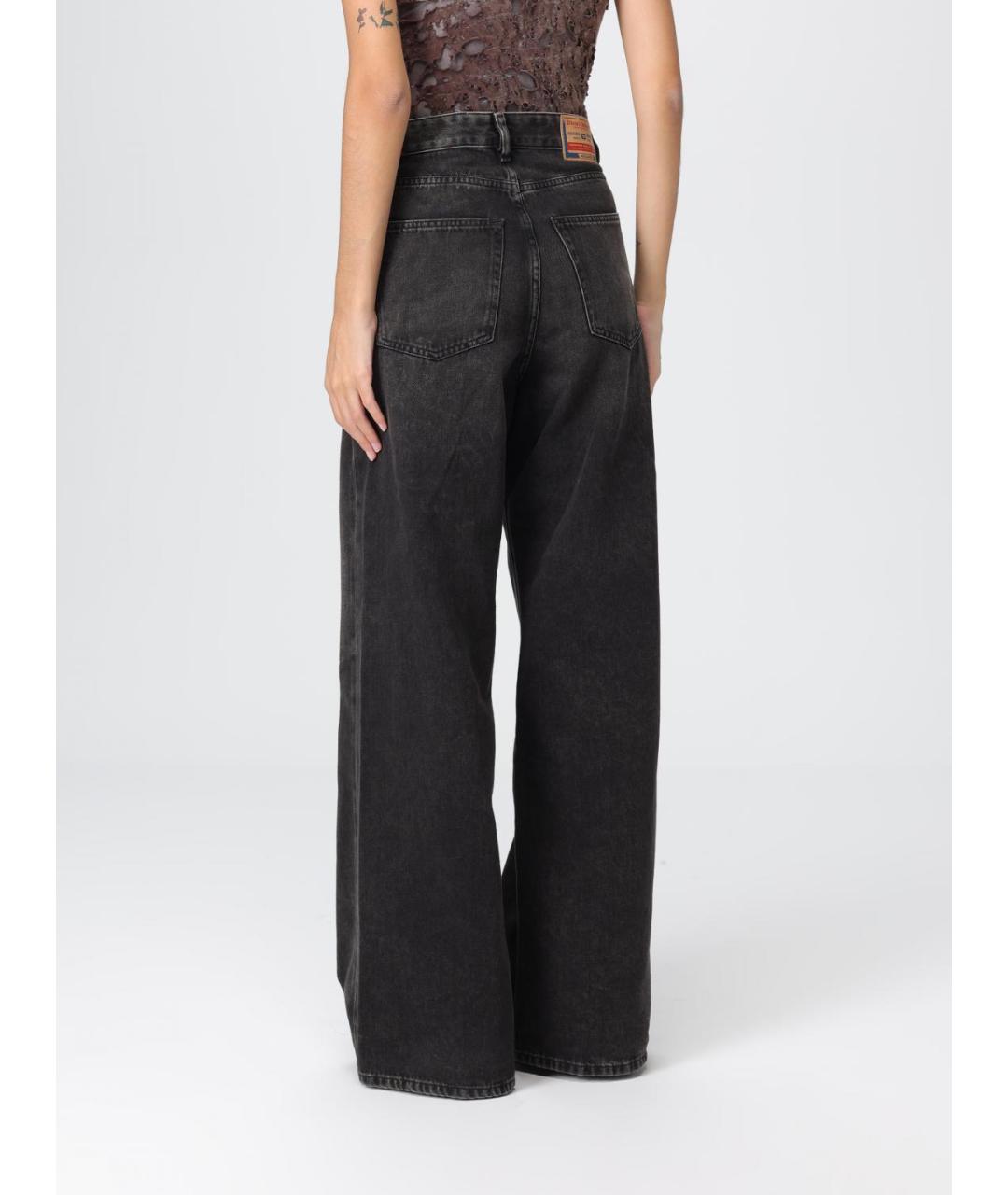 DIESEL Черные хлопковые прямые джинсы, фото 3
