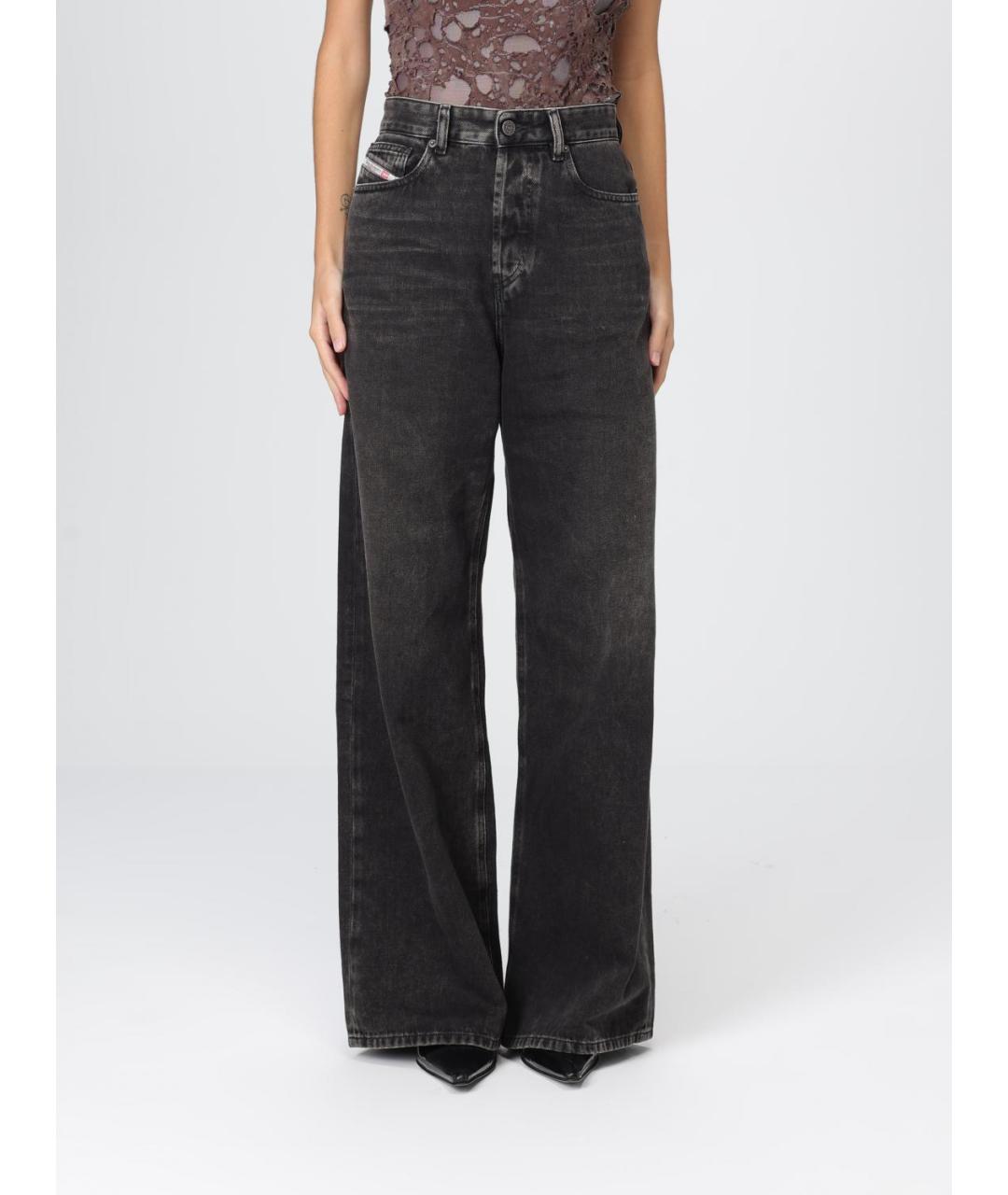 DIESEL Черные хлопковые прямые джинсы, фото 5