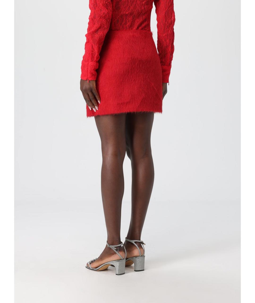 MSGM Красная полиэстеровая юбка мини, фото 2
