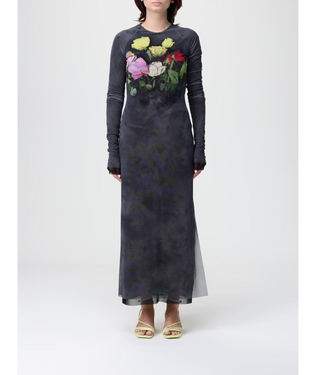 MSGM Антрацитовое полиэстеровое платье, фото 2