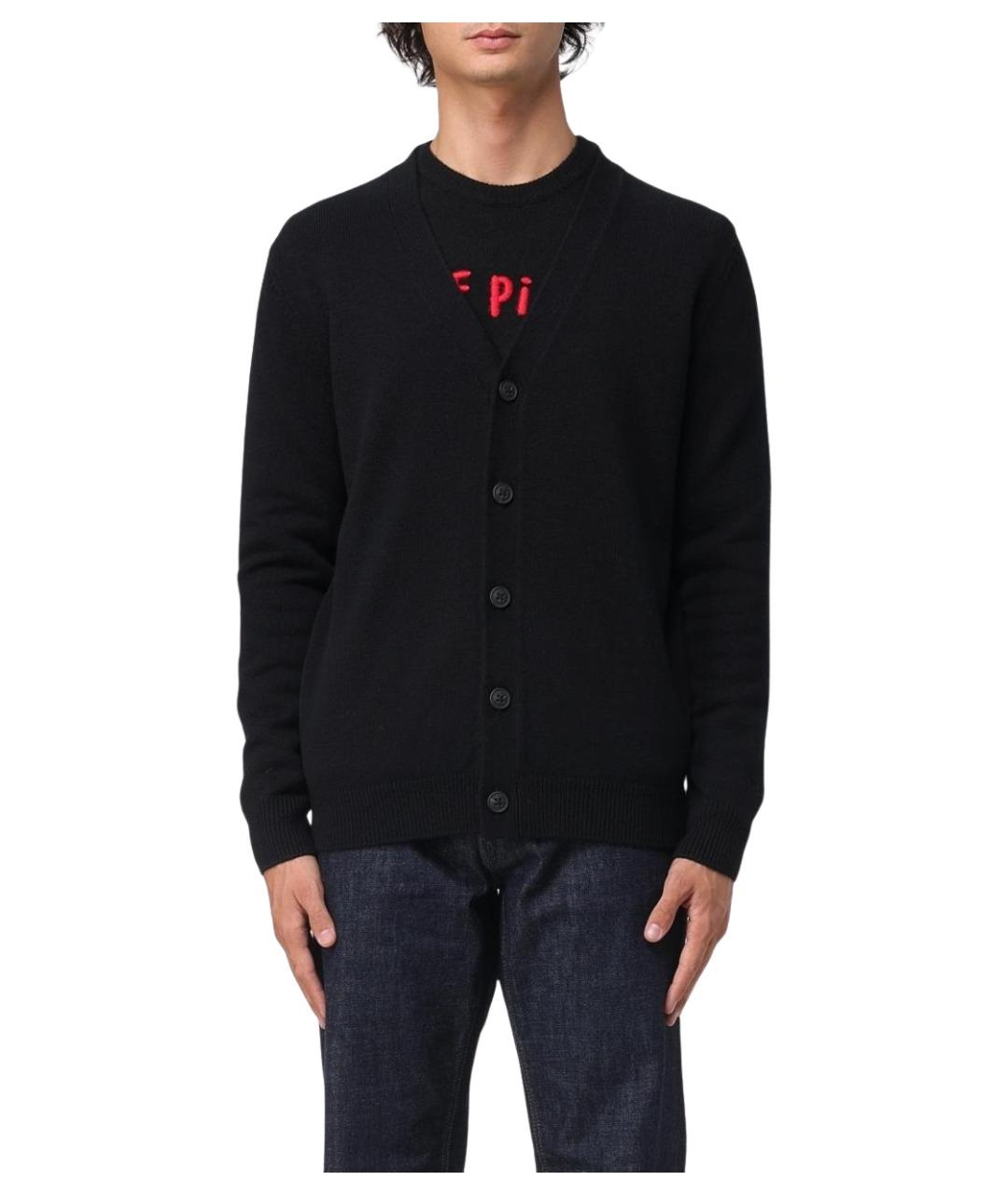 MC2 SAINT BARTH Черный шерстяной кардиган, фото 1