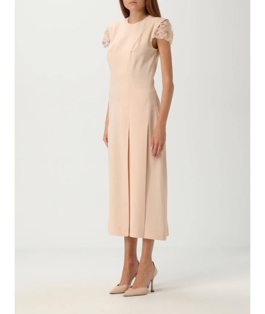 ERMANNO SCERVINO Бежевое вискозное повседневное платье, фото 3