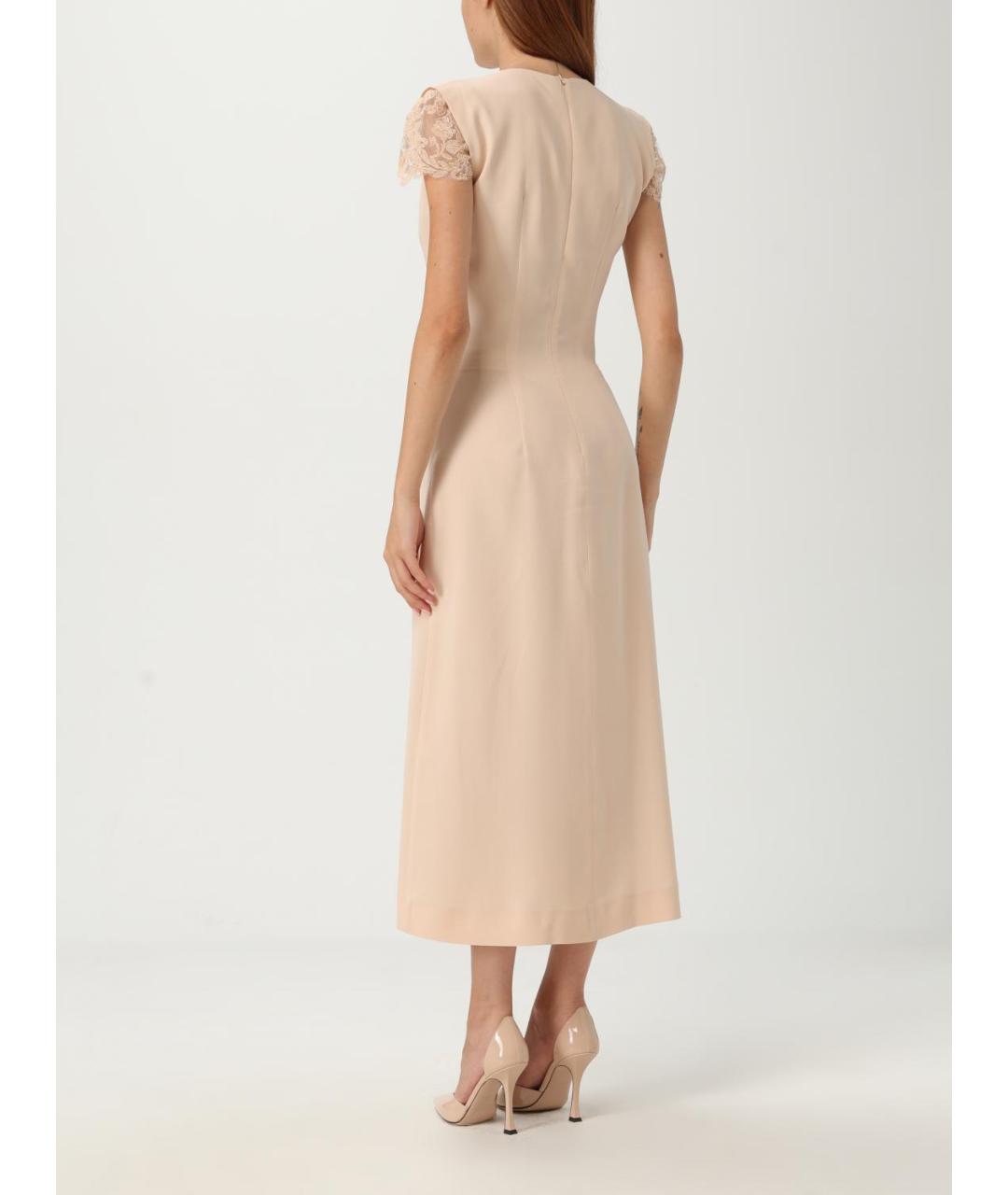 ERMANNO SCERVINO Бежевое вискозное повседневное платье, фото 2