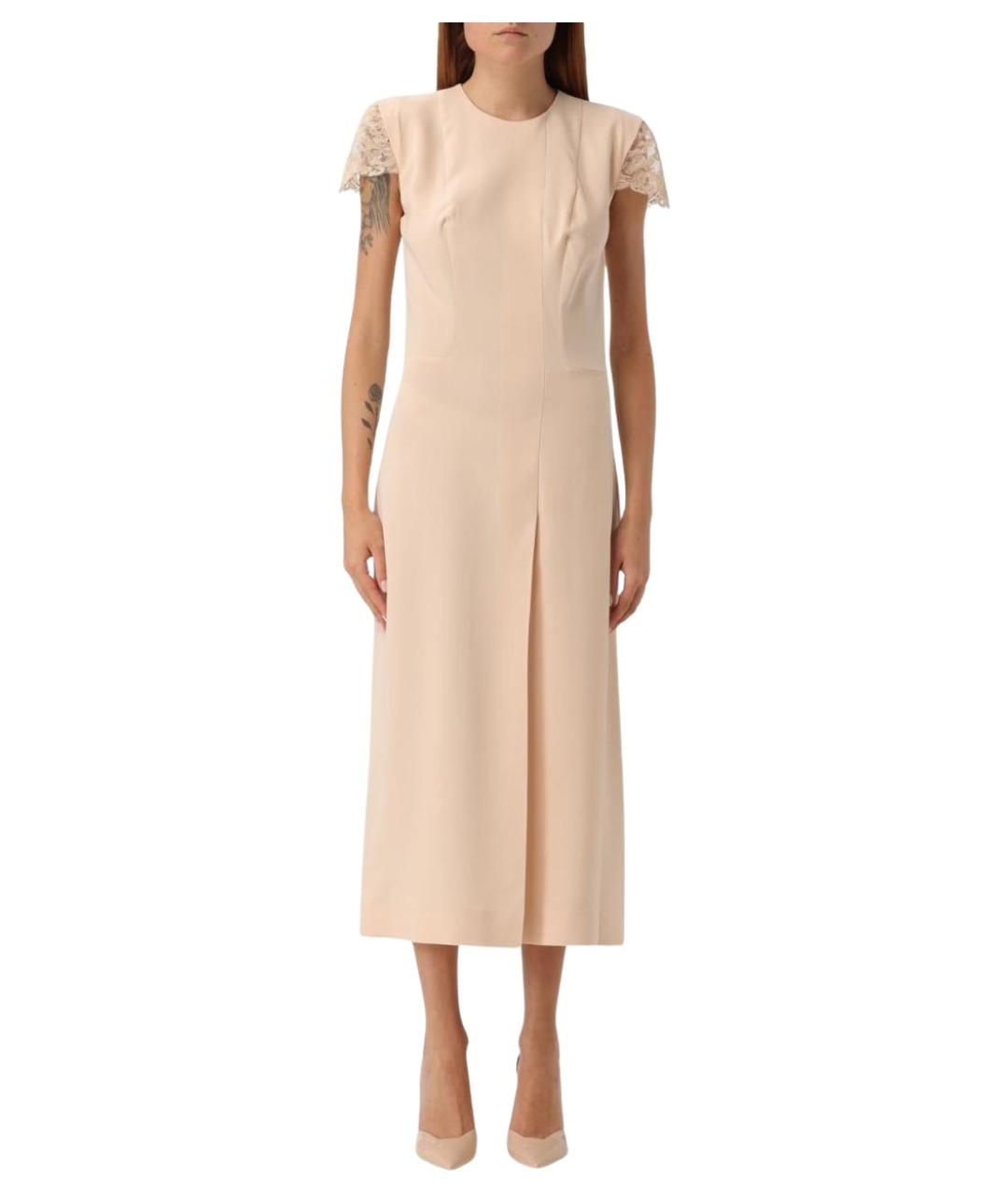 ERMANNO SCERVINO Бежевое вискозное повседневное платье, фото 1