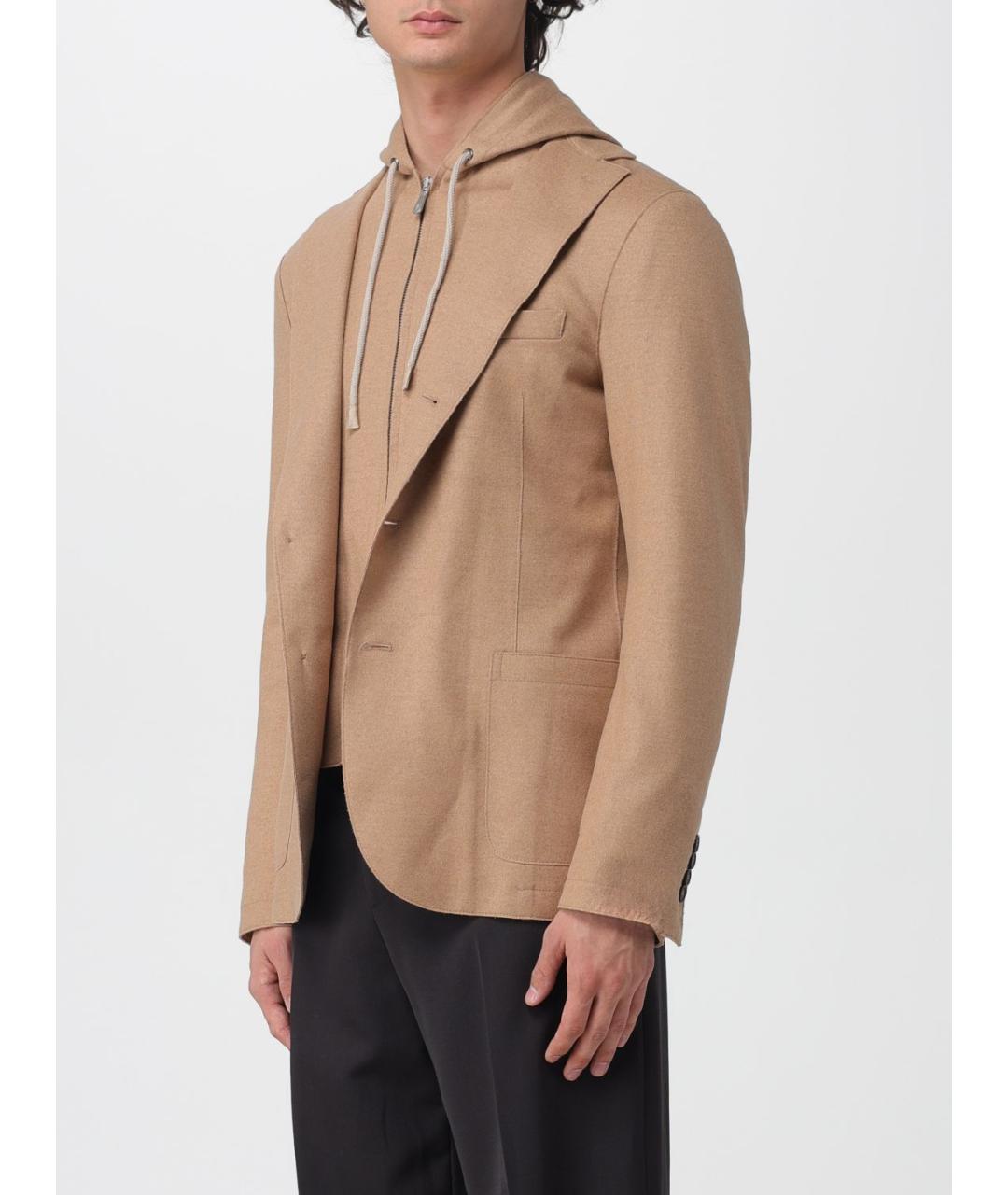ELEVENTY Бежевый шерстяной пиджак, фото 3