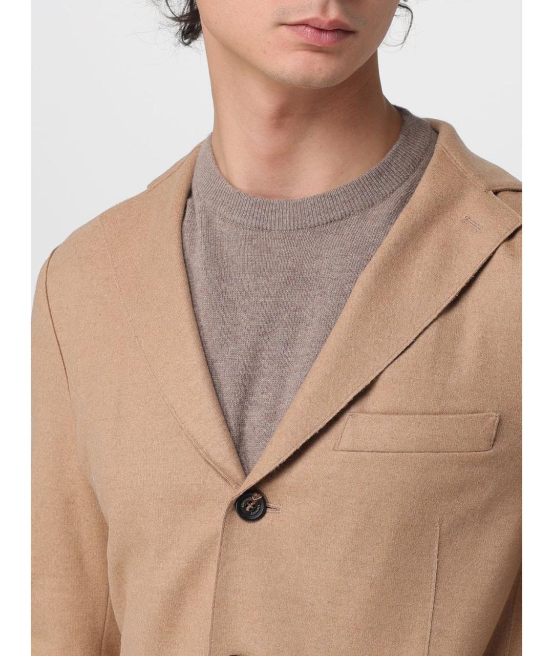 ELEVENTY Бежевый шерстяной пиджак, фото 4