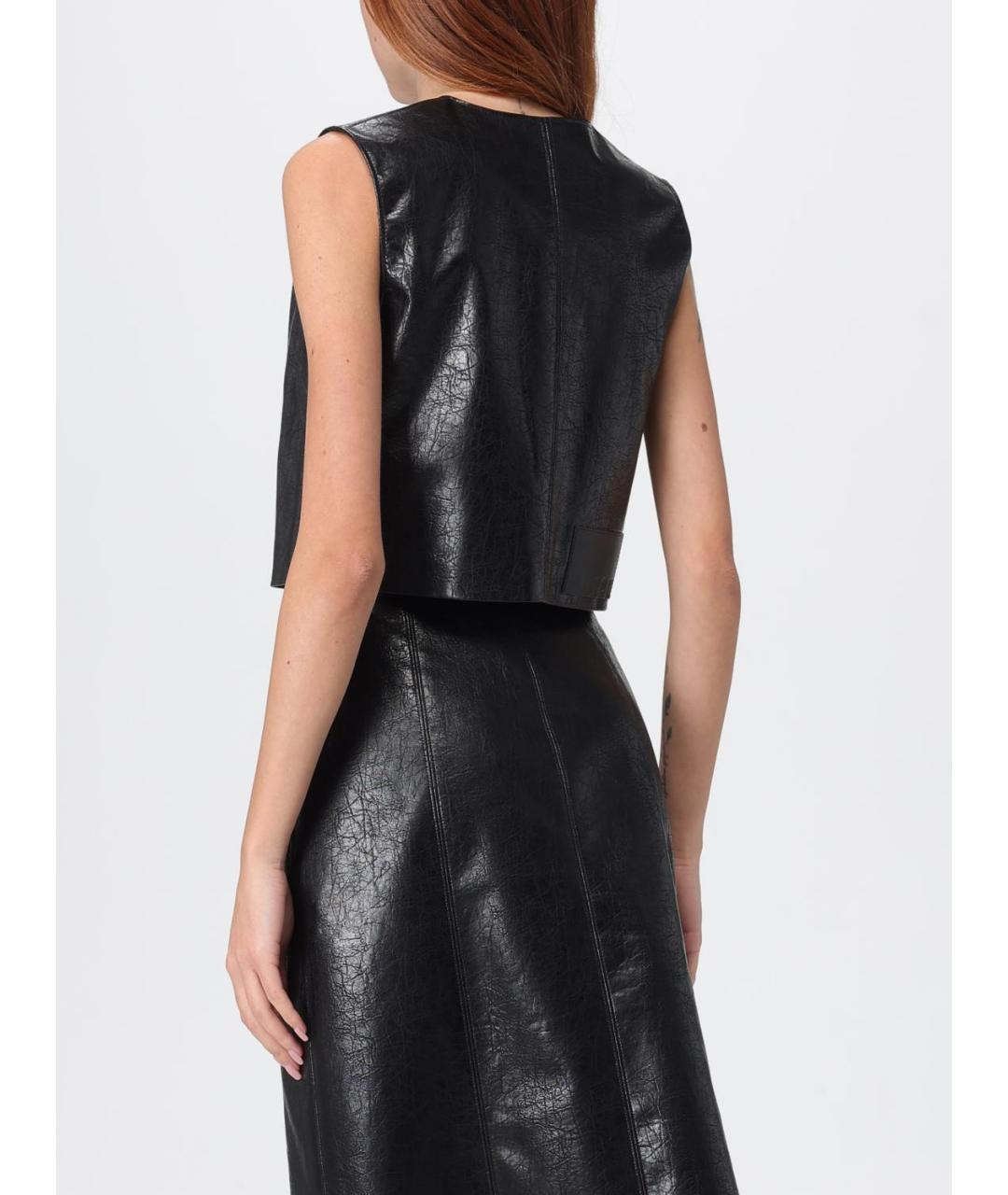 MSGM Черная вискозная майка, фото 4