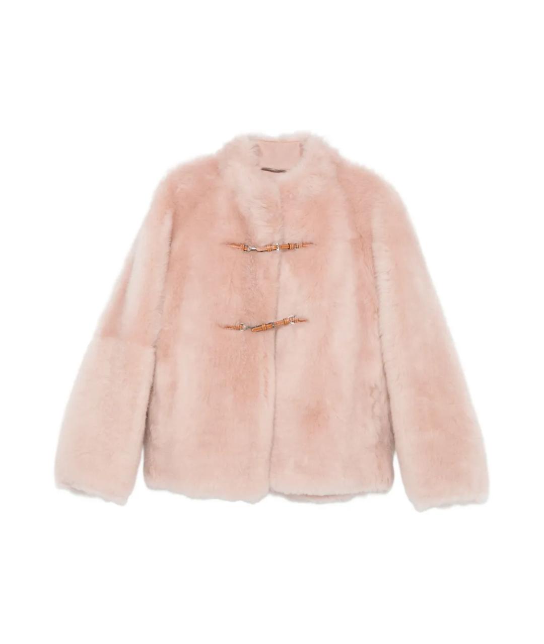 ERMANNO SCERVINO Розовая меховая шуба, фото 1