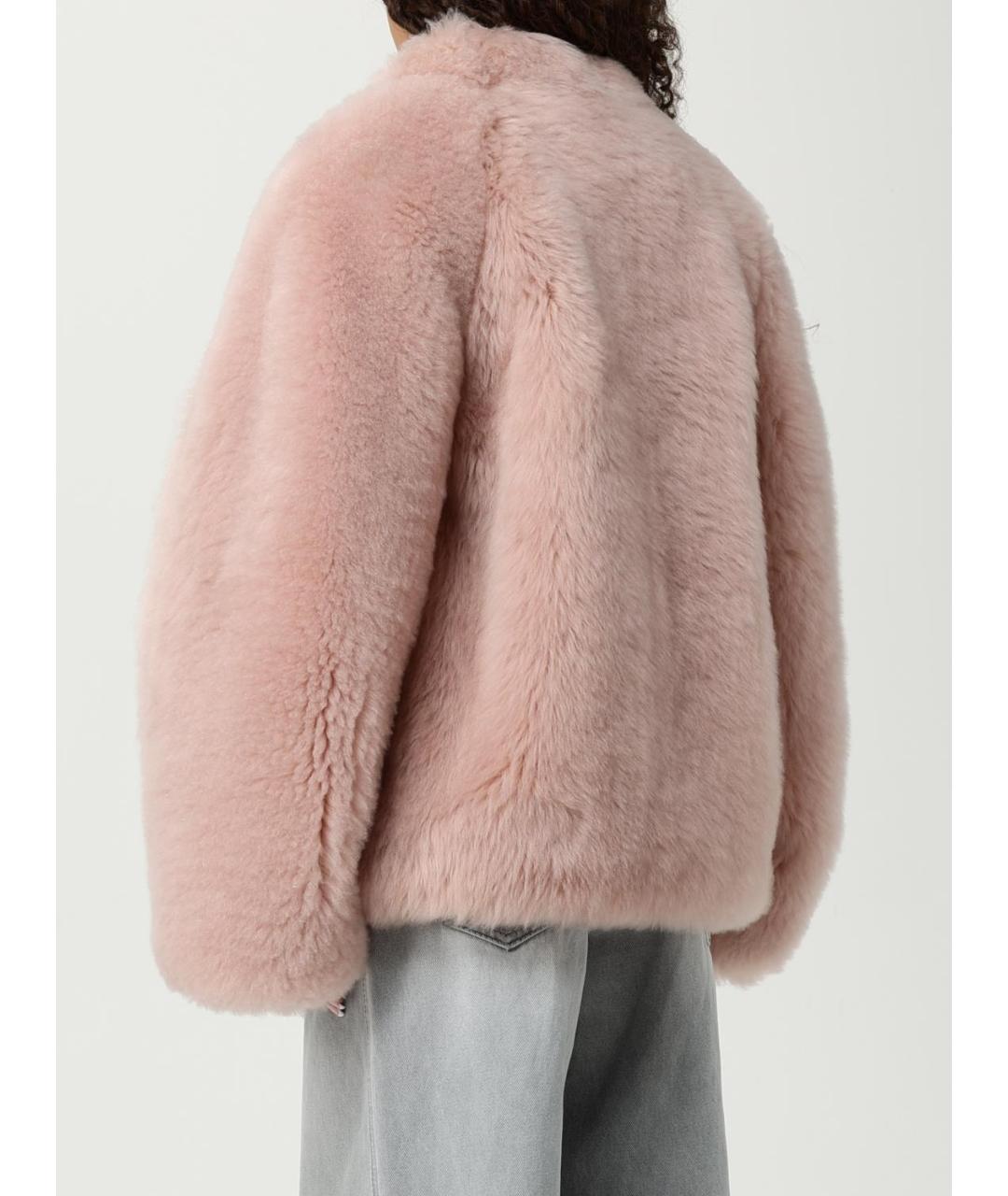 ERMANNO SCERVINO Розовая меховая шуба, фото 3