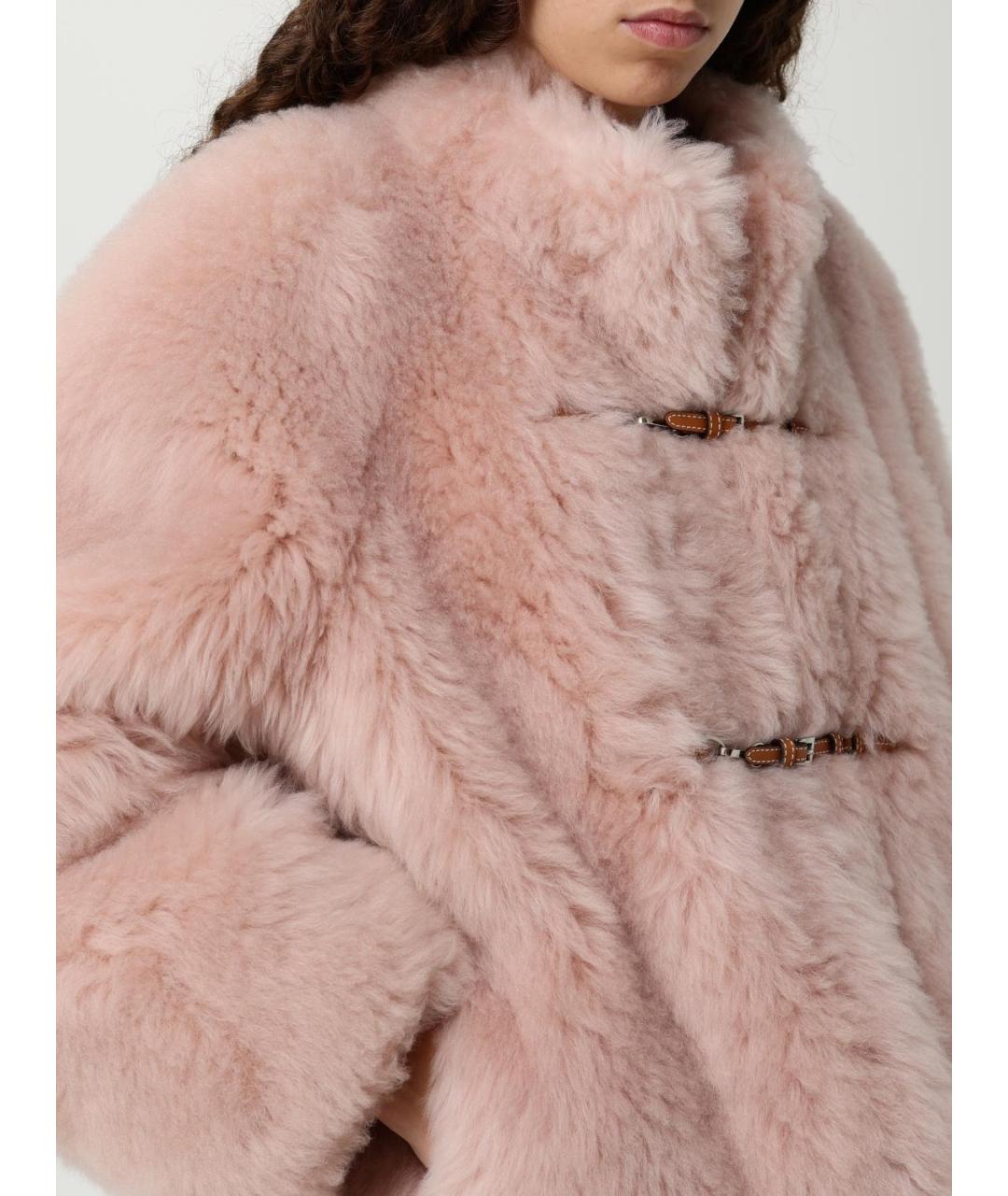 ERMANNO SCERVINO Розовая меховая шуба, фото 5