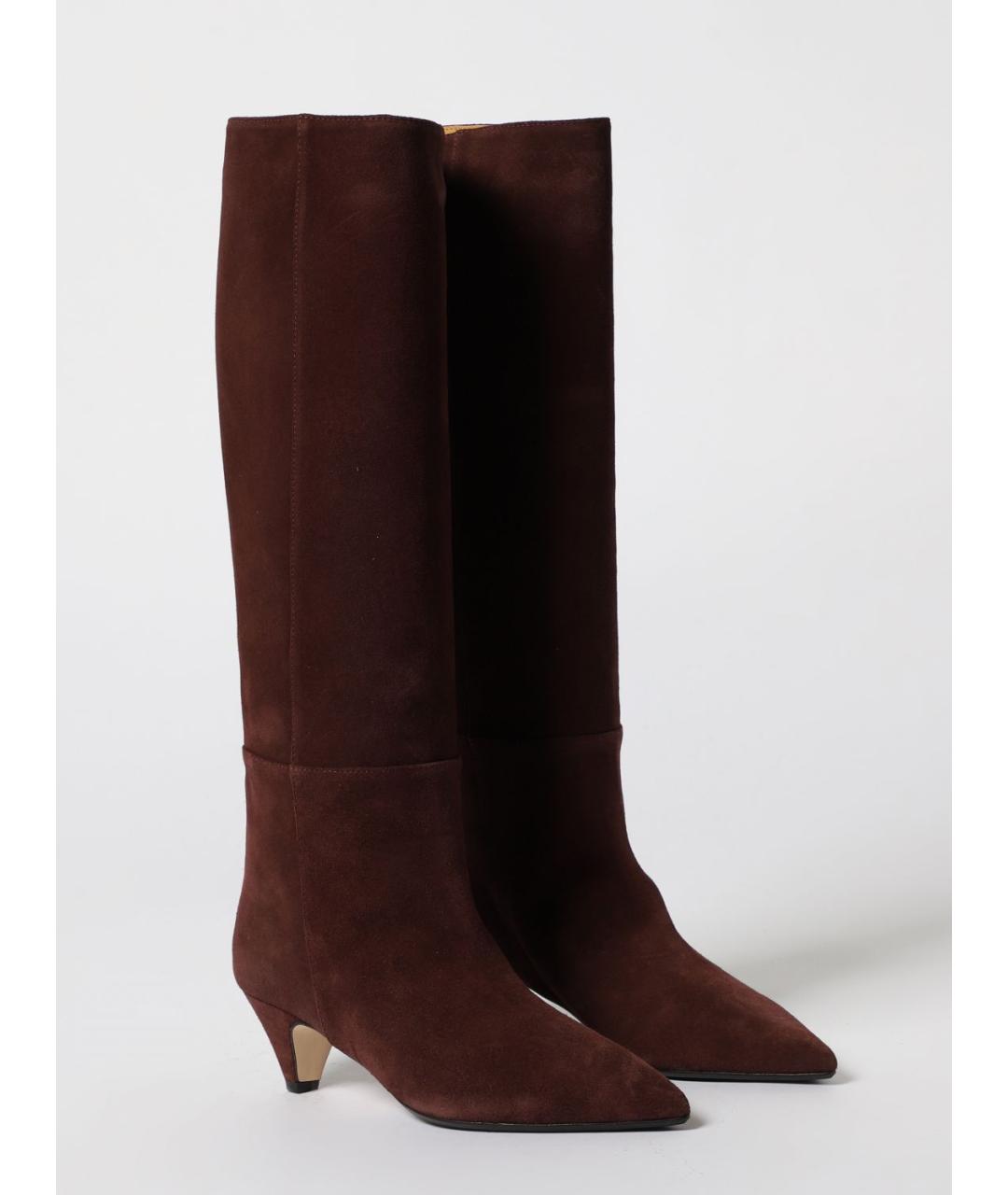 ANNA F. Бордовые замшевые сапоги, фото 2