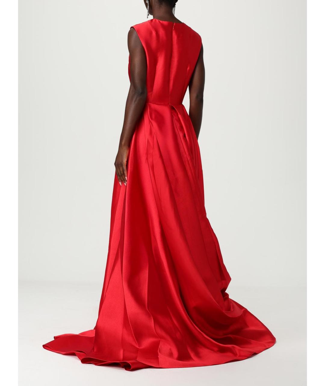 SOLACE LONDON Красное полиэстеровое вечернее платье, фото 3