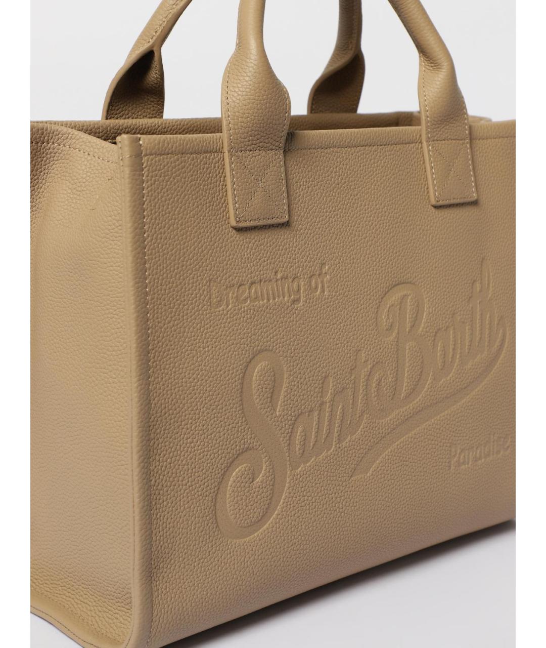 MC2 SAINT BARTH Бежевая кожаная сумка тоут, фото 3