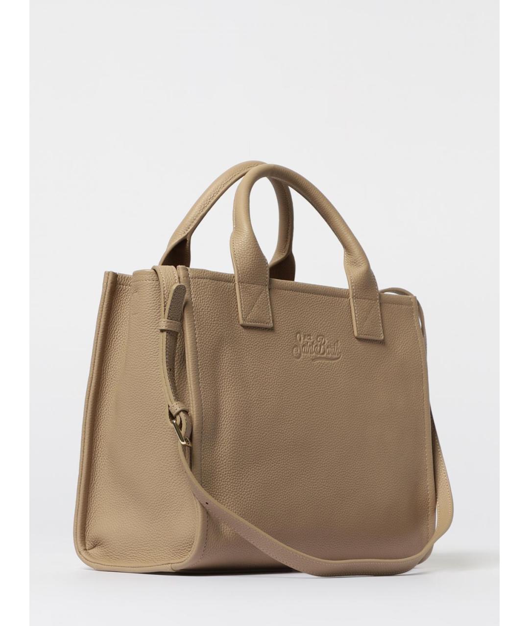 MC2 SAINT BARTH Бежевая кожаная сумка тоут, фото 2