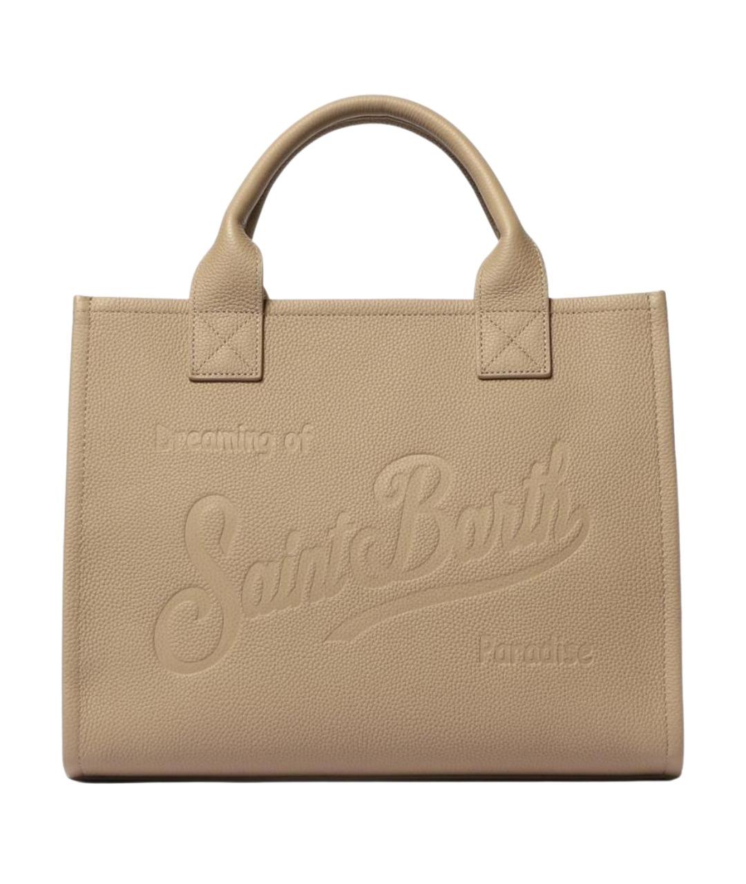 MC2 SAINT BARTH Бежевая кожаная сумка тоут, фото 1