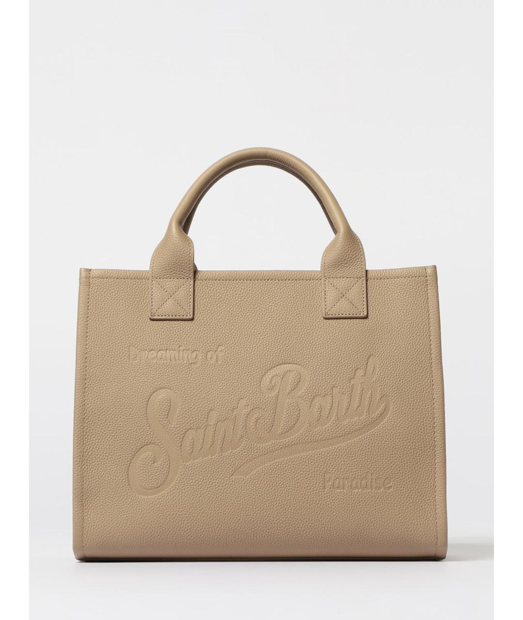 MC2 SAINT BARTH Бежевая кожаная сумка тоут, фото 4