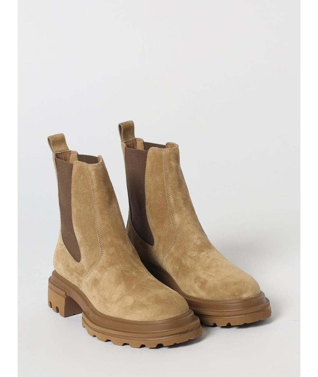 HOGAN Бежевые кожаные полусапоги, фото 2