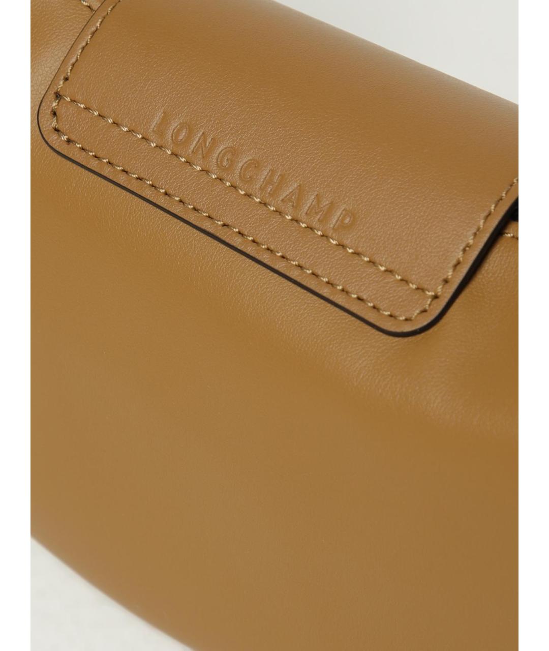 LONGCHAMP Коричневая кожаная сумка через плечо, фото 3