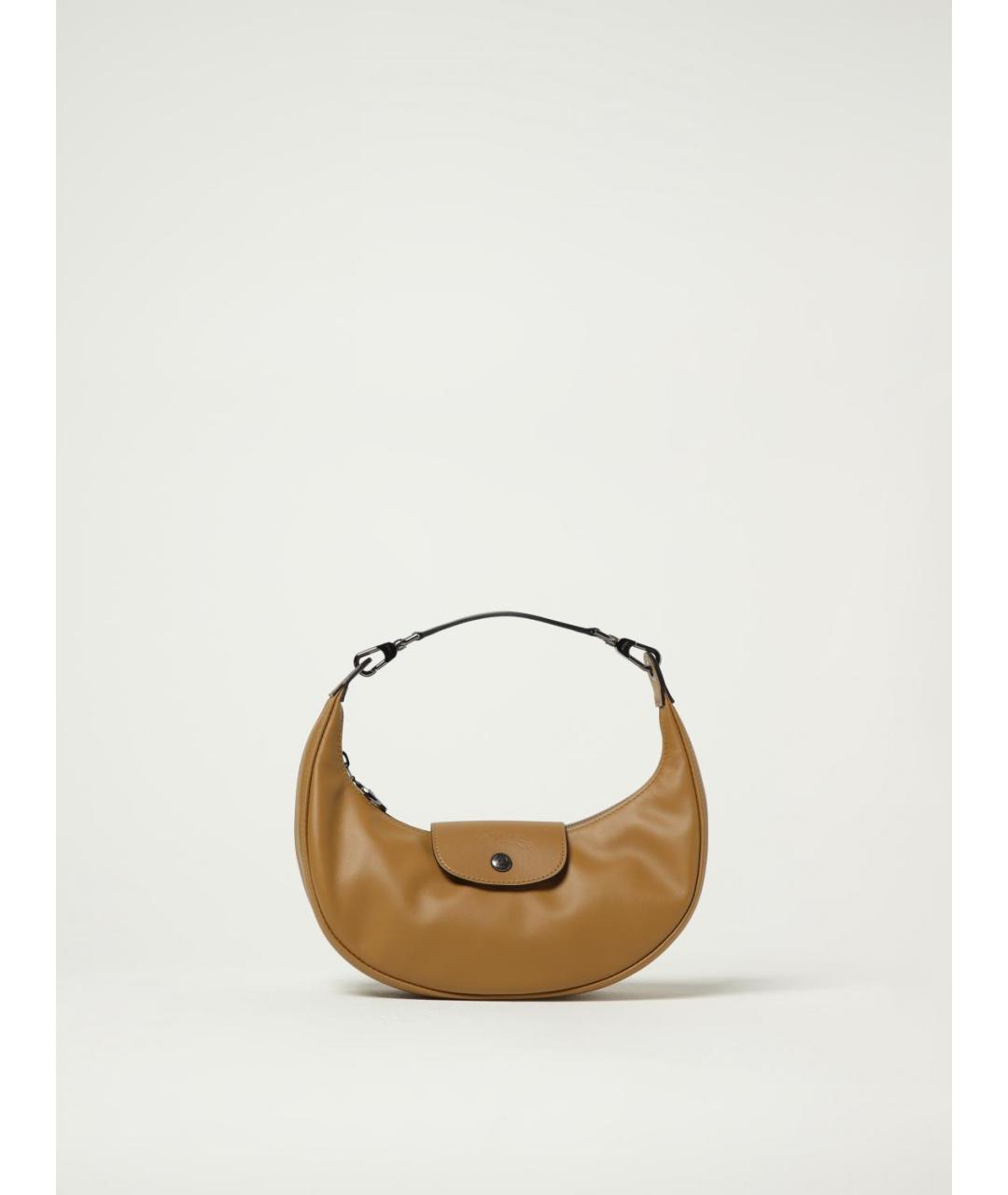 LONGCHAMP Коричневая кожаная сумка через плечо, фото 4