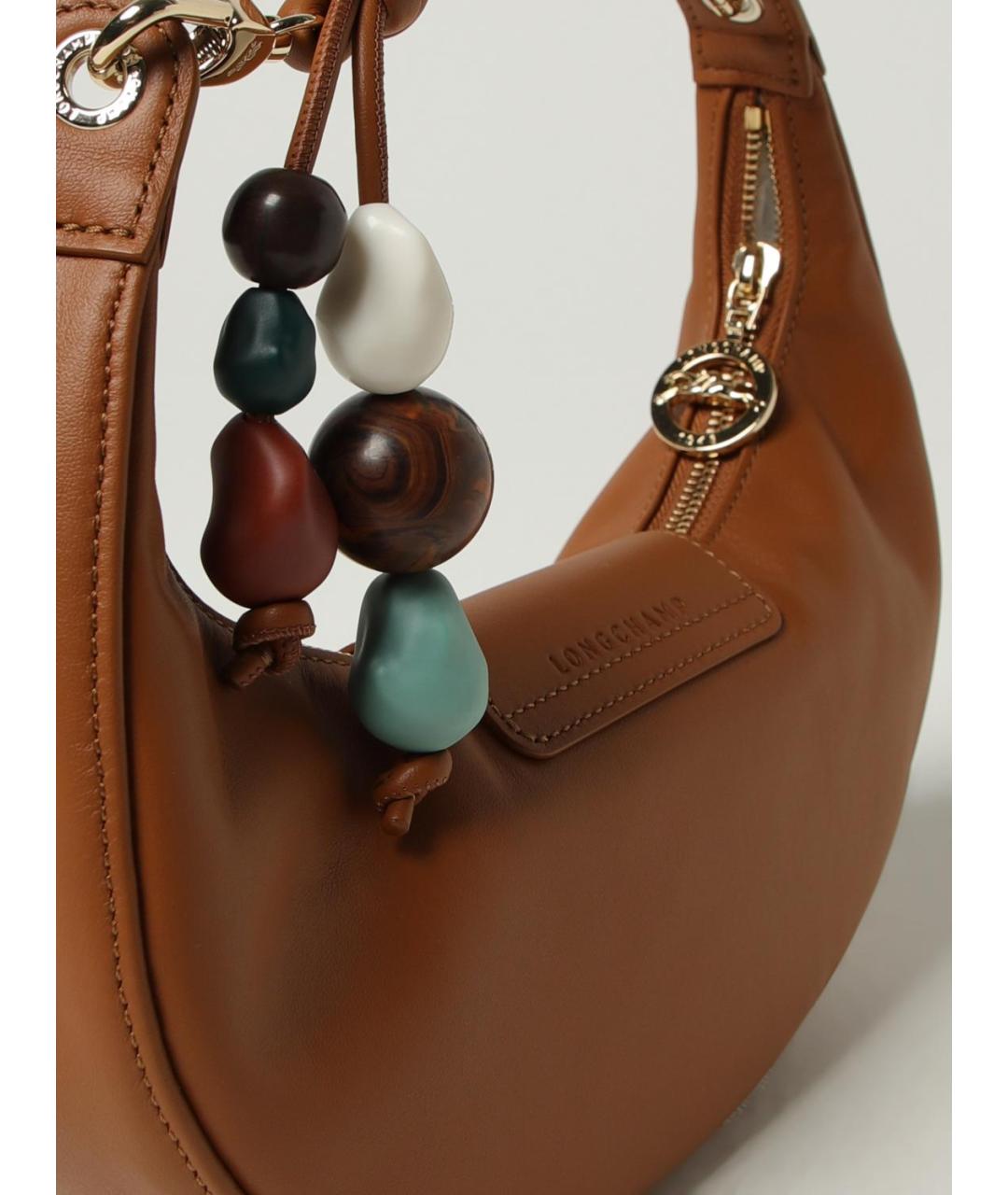 LONGCHAMP Коричневая кожаная сумка через плечо, фото 3