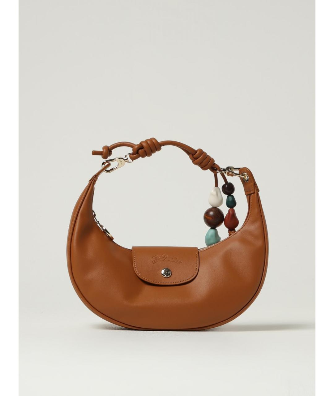 LONGCHAMP Коричневая кожаная сумка через плечо, фото 4