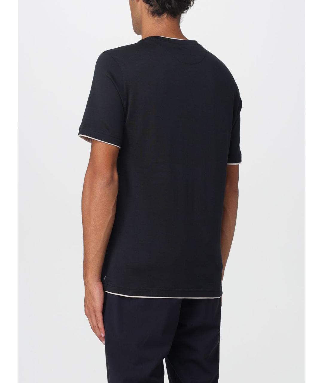 ELEVENTY Черная хлопковая футболка, фото 2