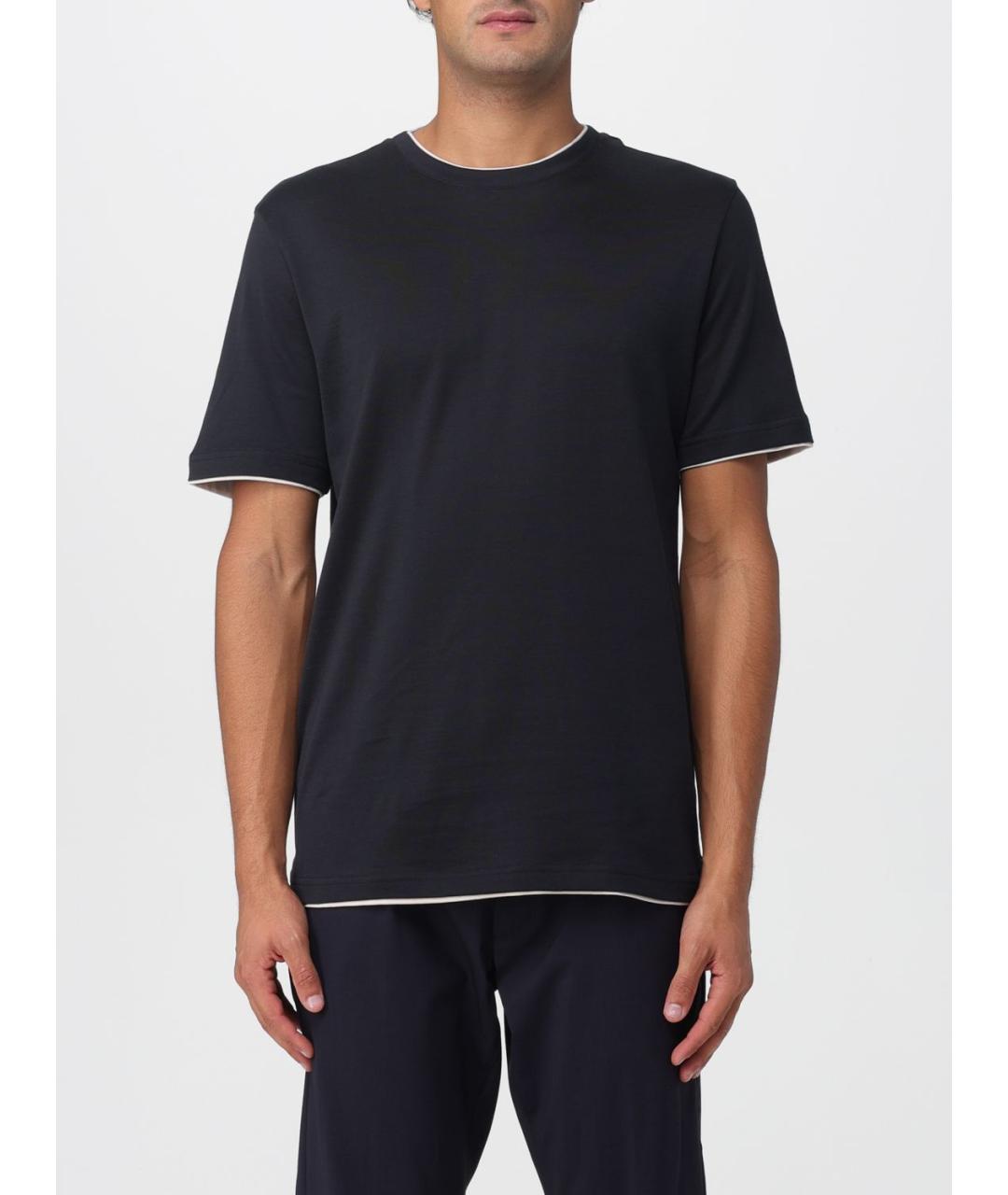 ELEVENTY Черная хлопковая футболка, фото 4