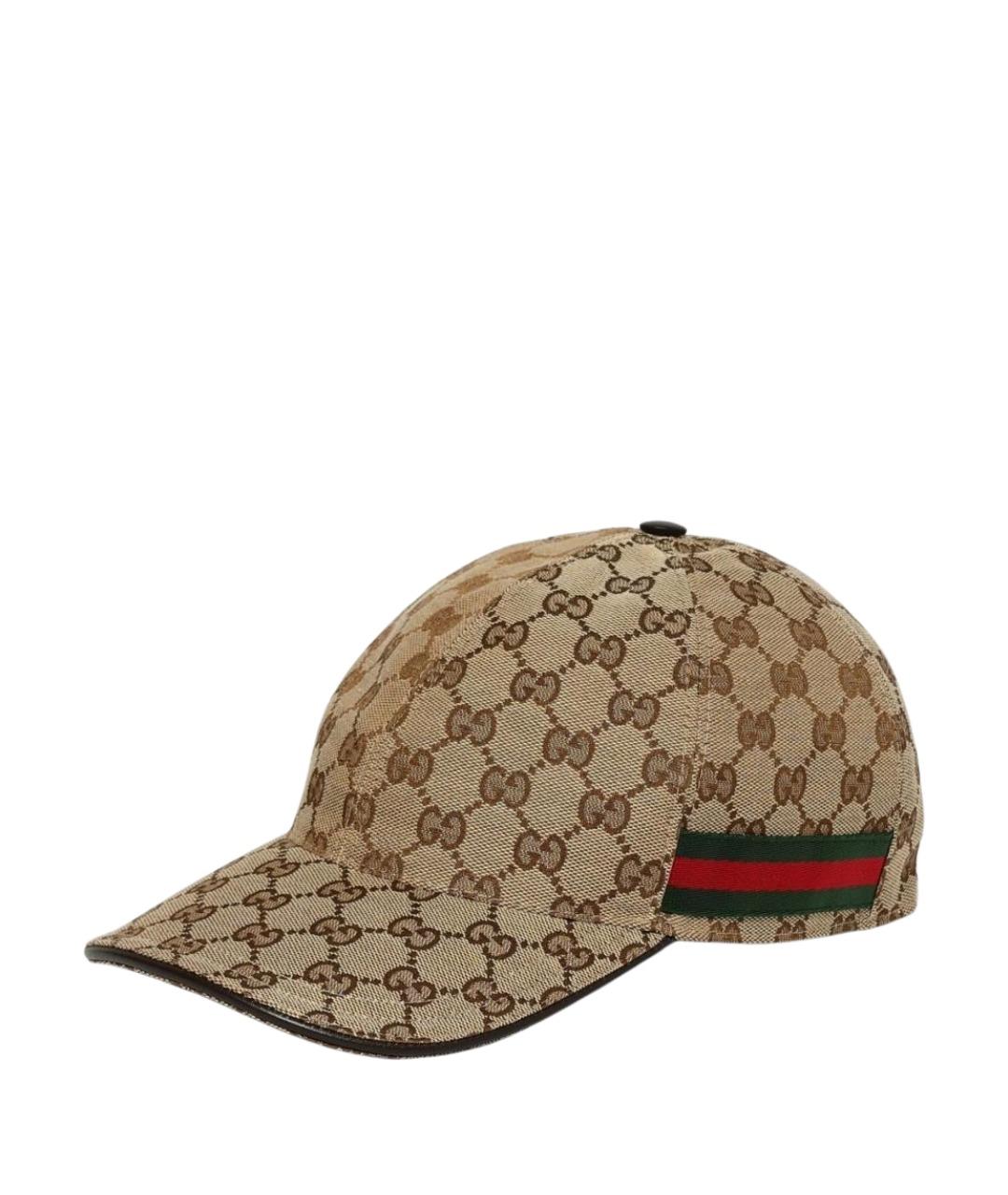 GUCCI Бежевая синтетическая кепка/бейсболка, фото 1