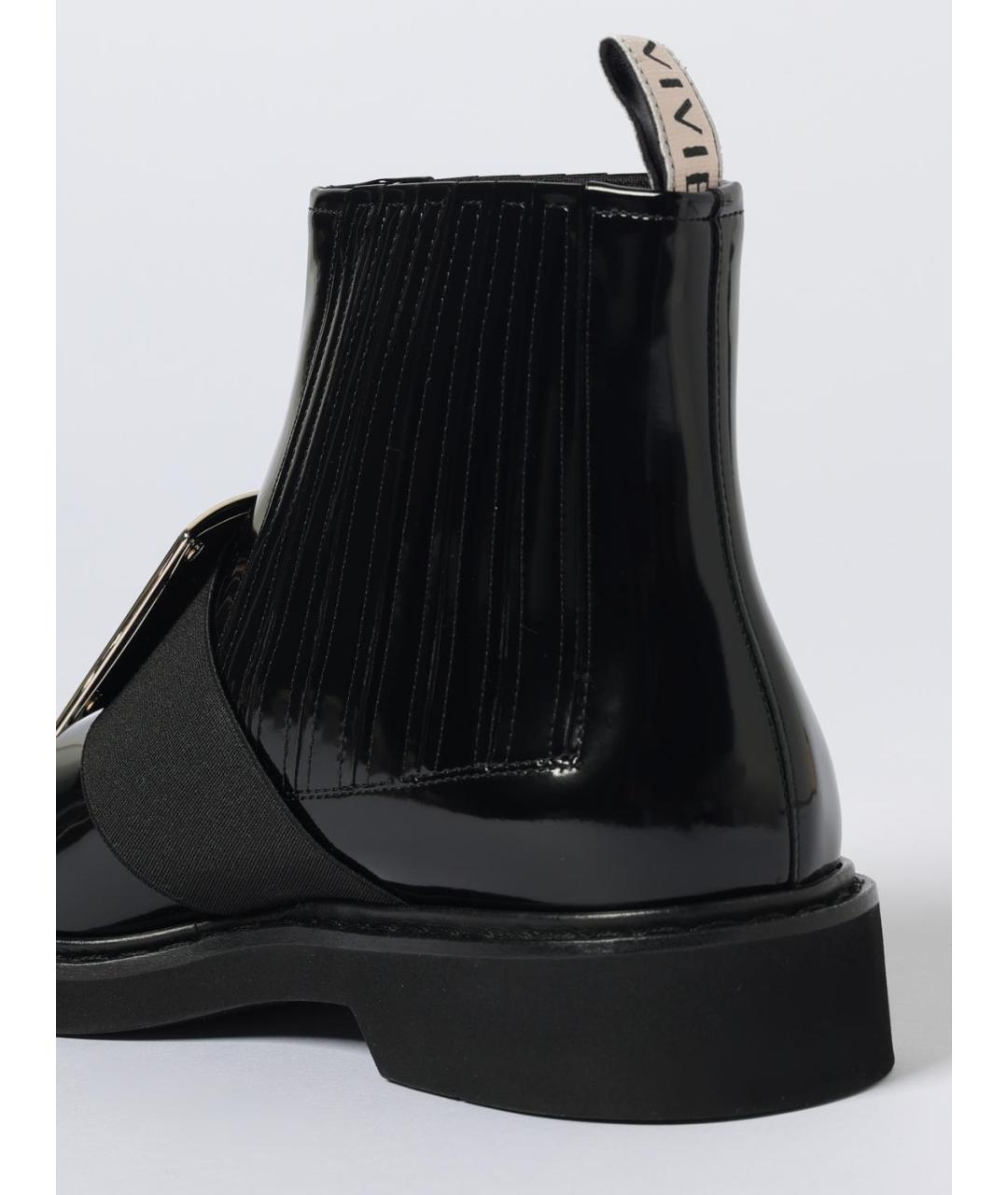 ROGER VIVIER Черные кожаные полусапоги, фото 4