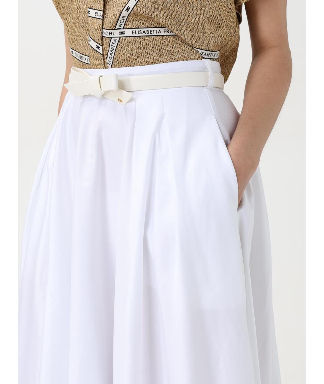 ELISABETTA FRANCHI Белая вискозная юбка макси, фото 3