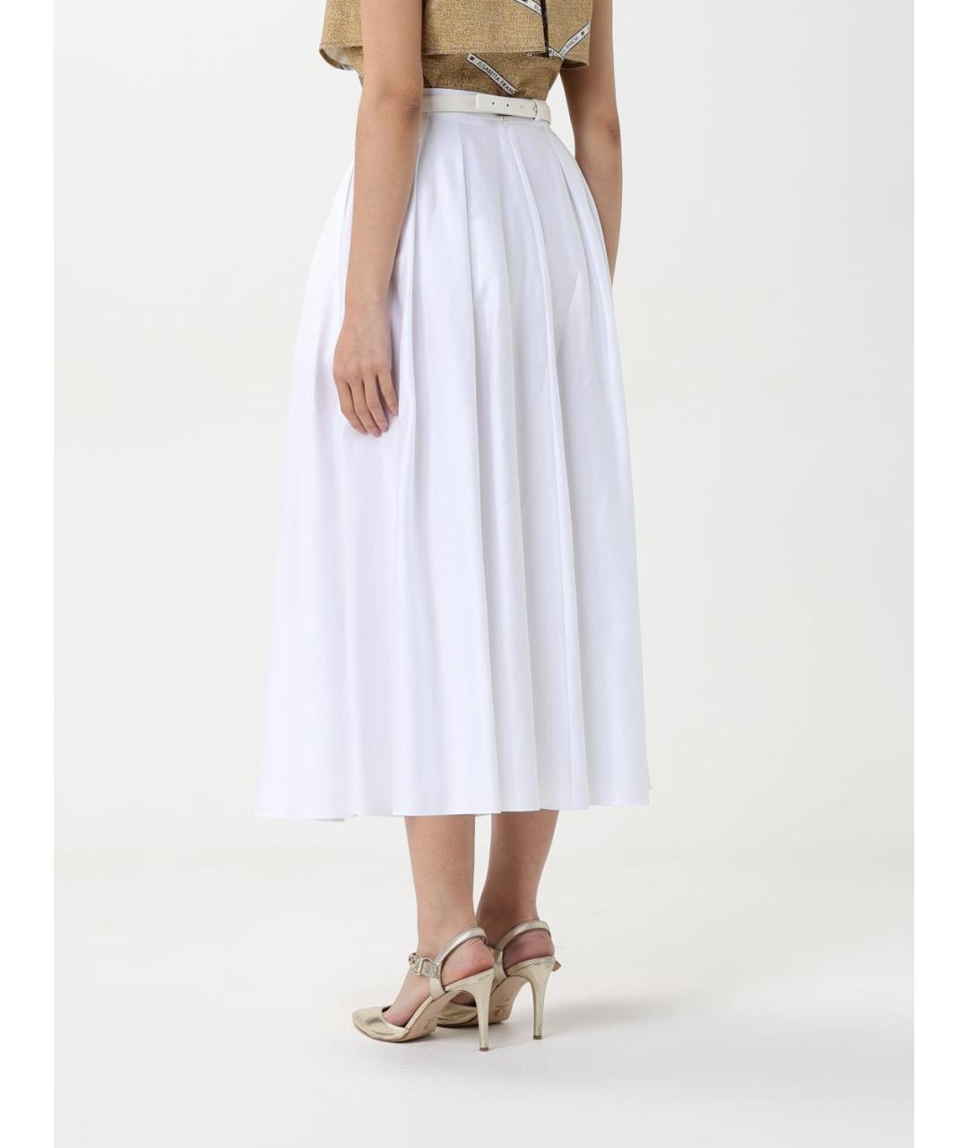 ELISABETTA FRANCHI Белая вискозная юбка макси, фото 2