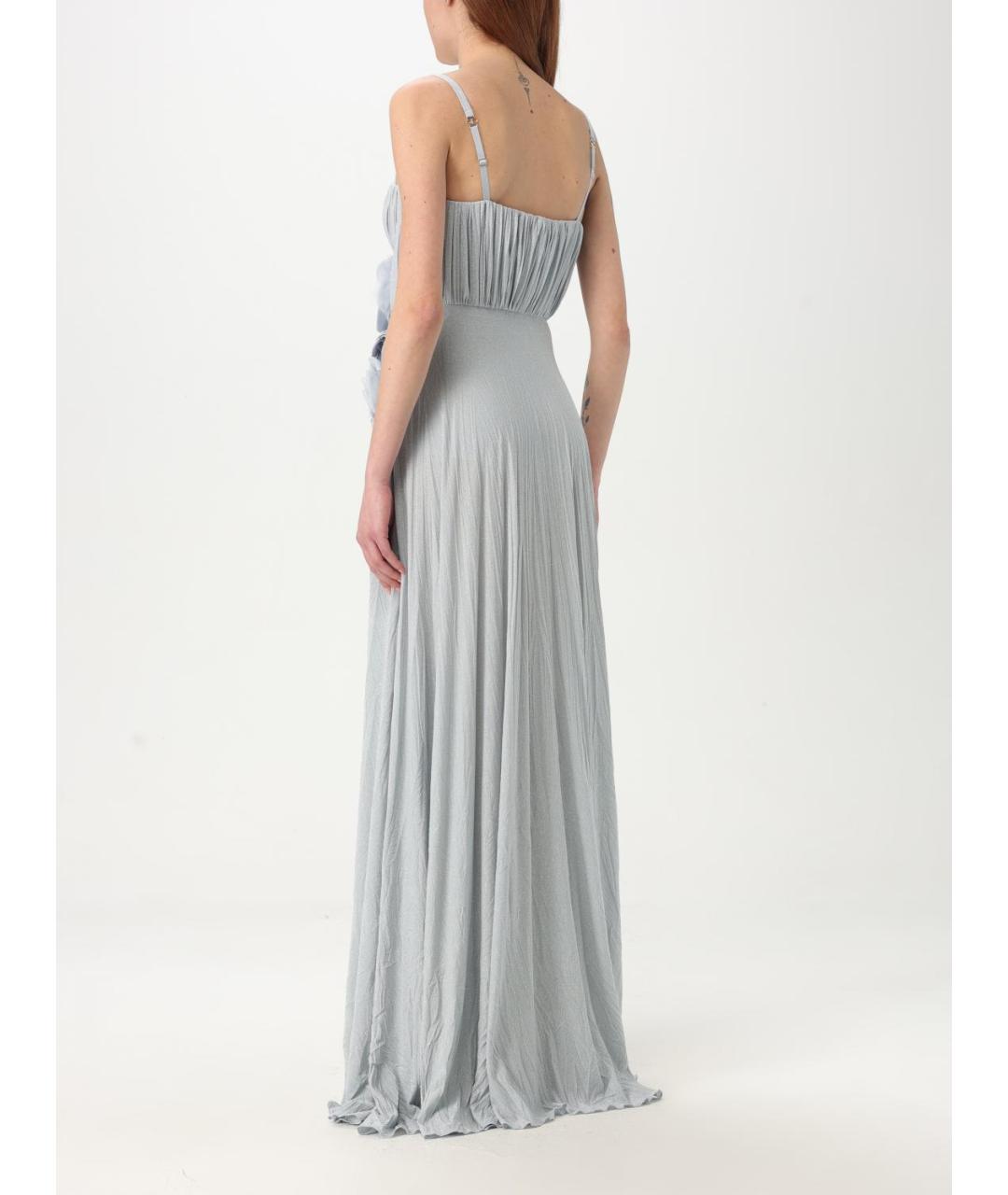 ELISABETTA FRANCHI Голубое вискозное вечернее платье, фото 2