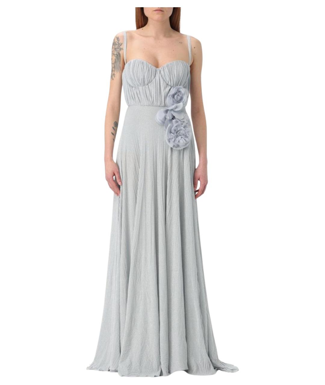 ELISABETTA FRANCHI Голубое вискозное вечернее платье, фото 1