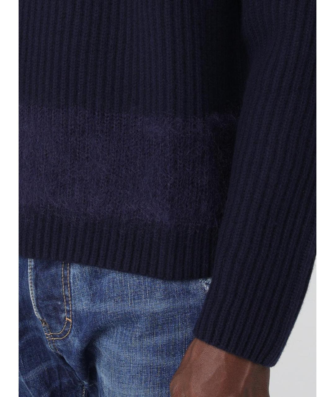 DSQUARED2 Темно-синий шерстяной джемпер / свитер, фото 3